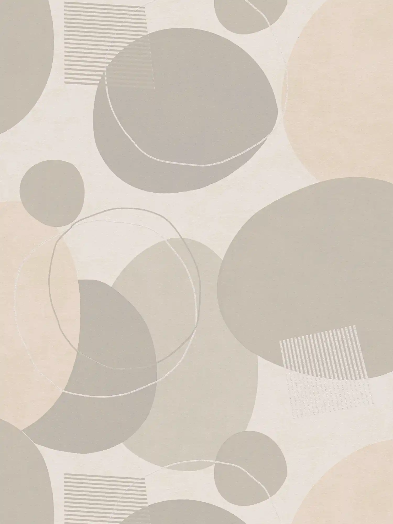 Retro wallpaper with organic pattern - beige, cream
