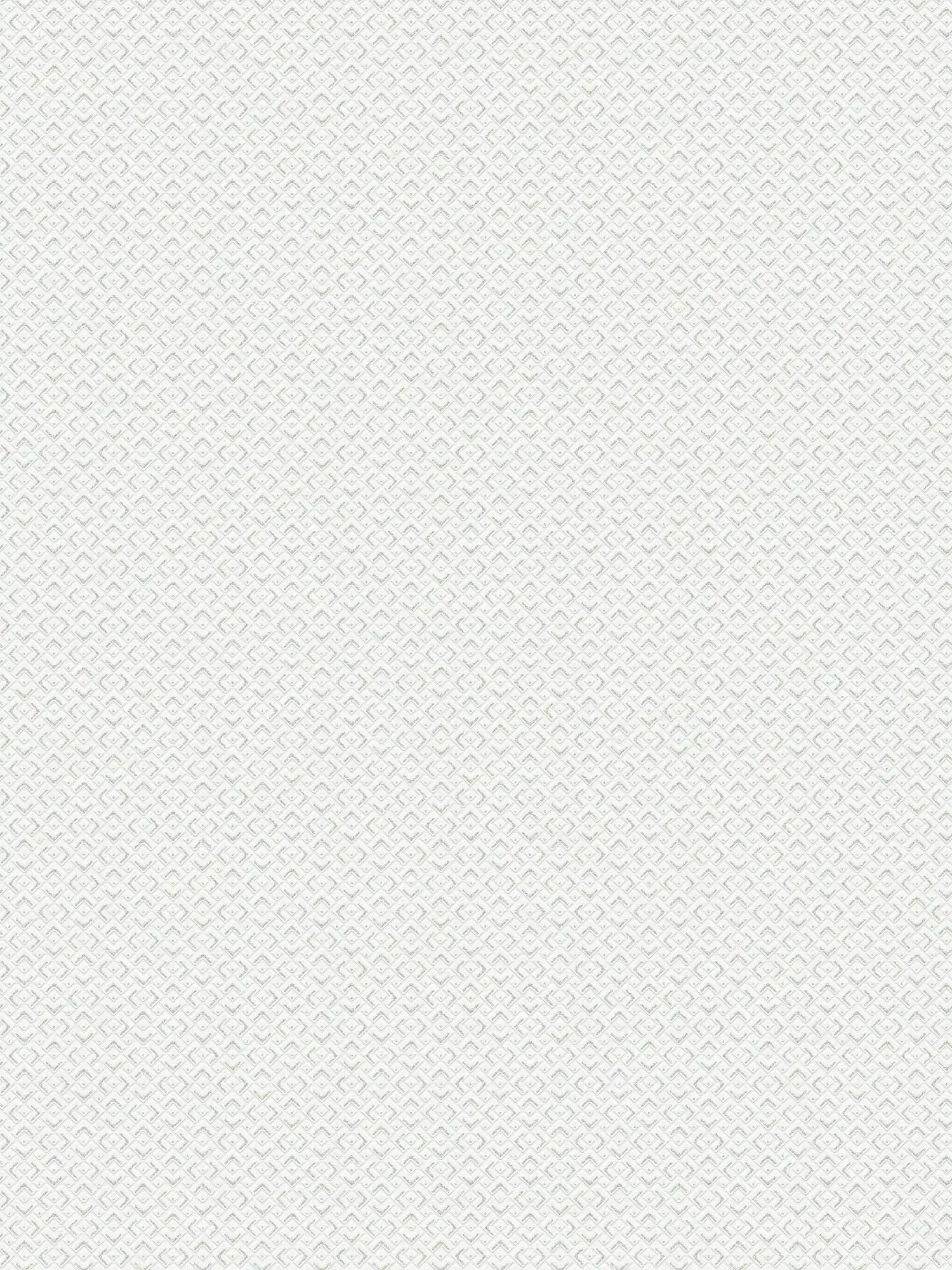 Wallpaper White Tone On Tone Pattern & Silver Accent - White
