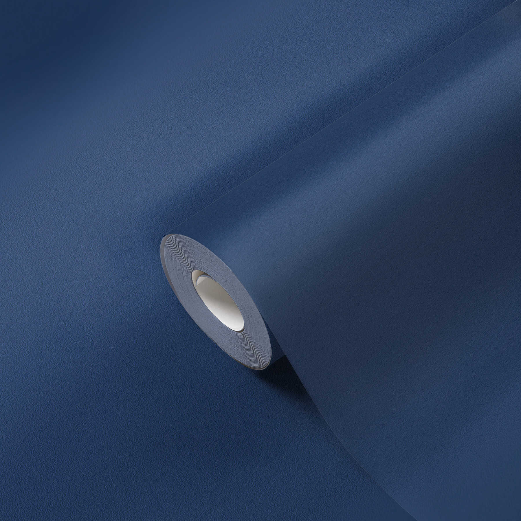            Papier peint bleu marine, intissé uni avec finition satinée - bleu
        