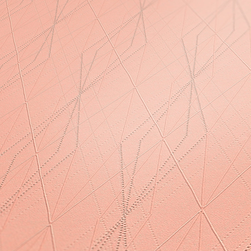             Pink plain wallpaper with diamond pattern - pink
        
