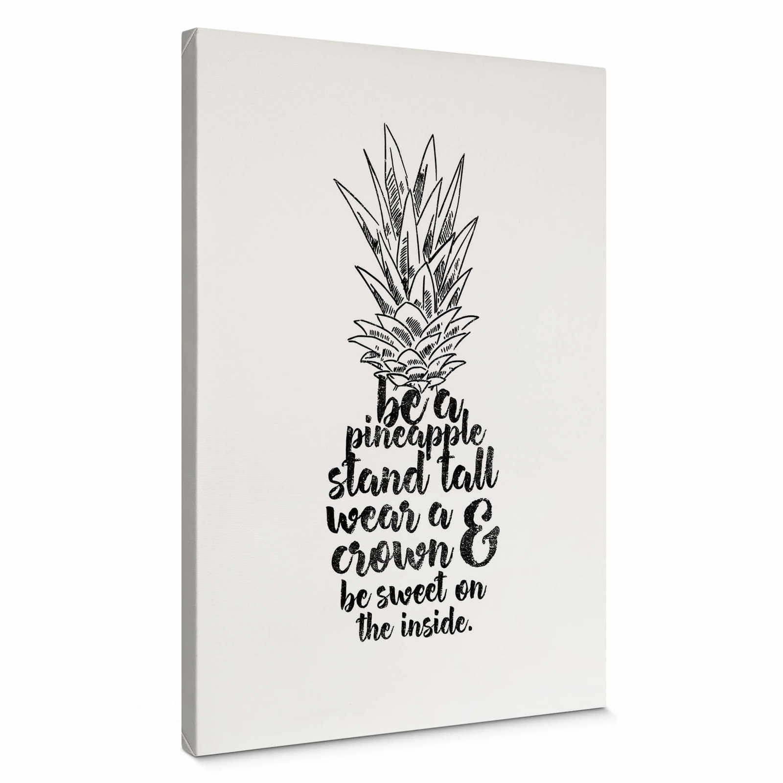         Canvas print pineapple of words – black and white
    
