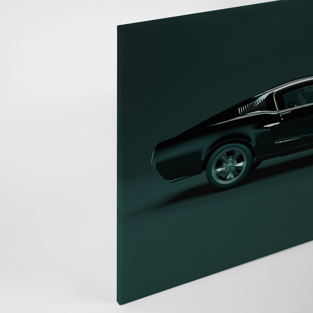             Mustang 1 - Canvas painting, side view Mustang, vintage - 0.90 m x 0.60 m
        