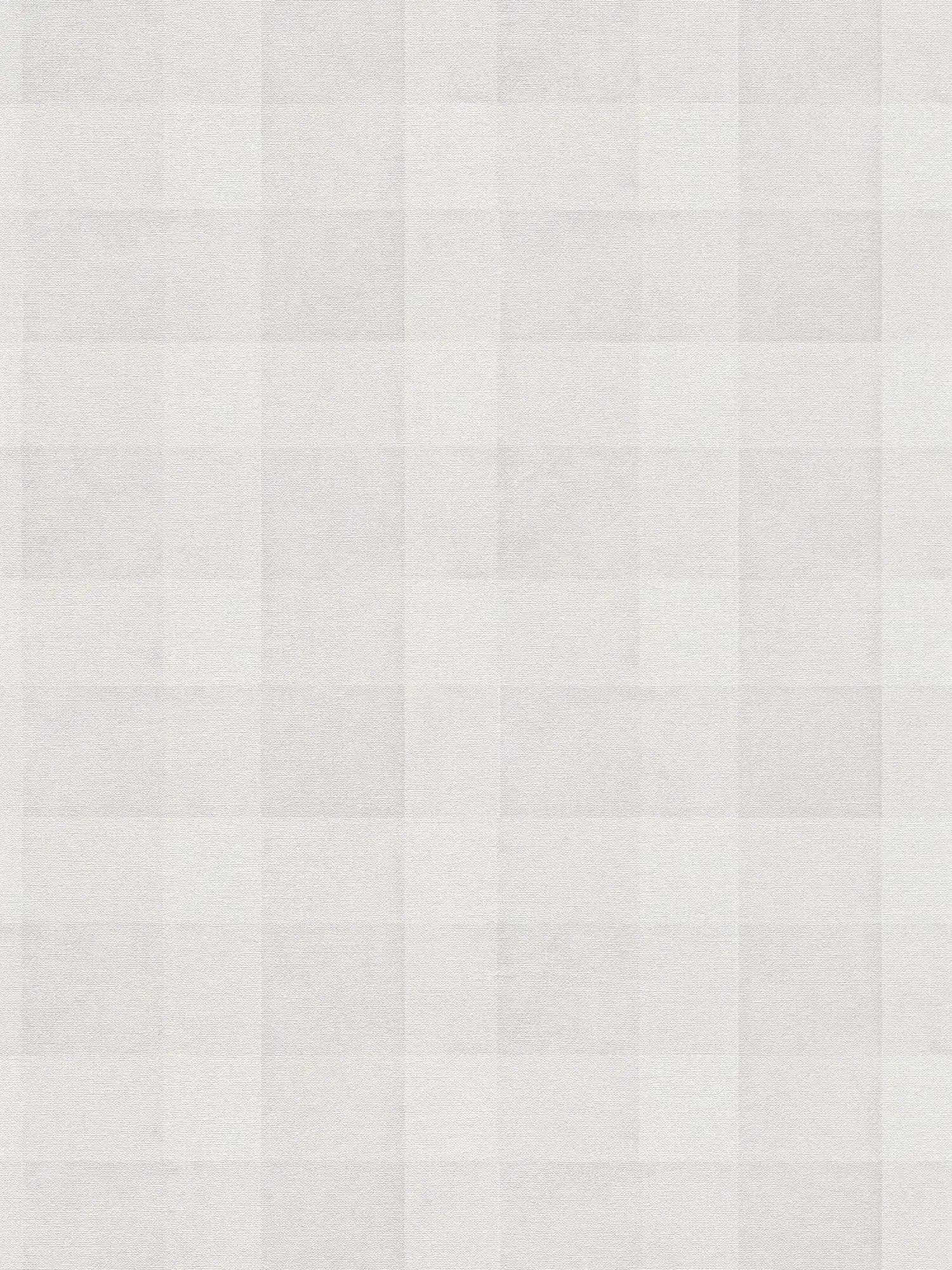 Linen optic wallpaper with check pattern PVC-free - Grey
