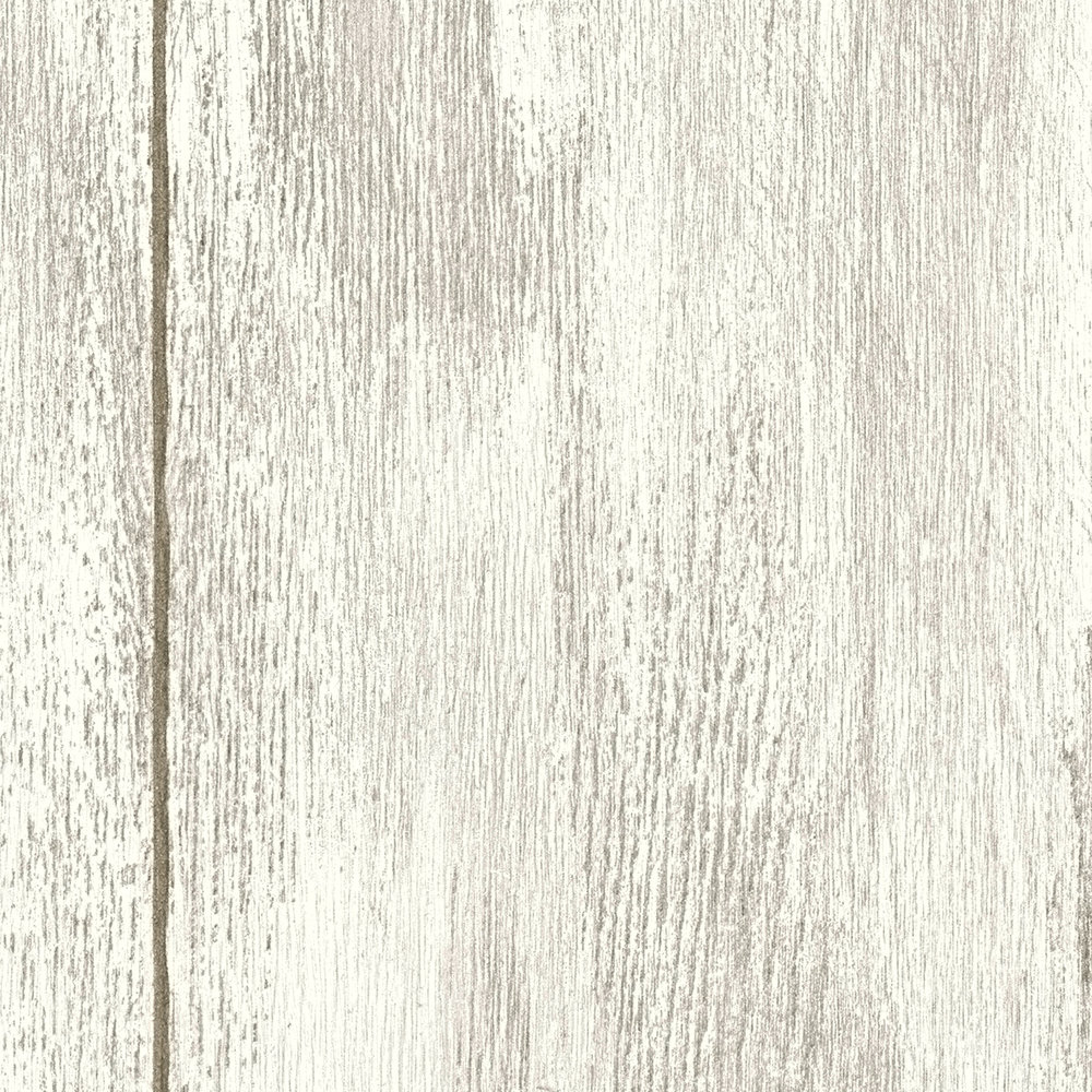             Papel pintado con aspecto de madera para una sensación de casa de campo acogedora: beige, crema, gris
        