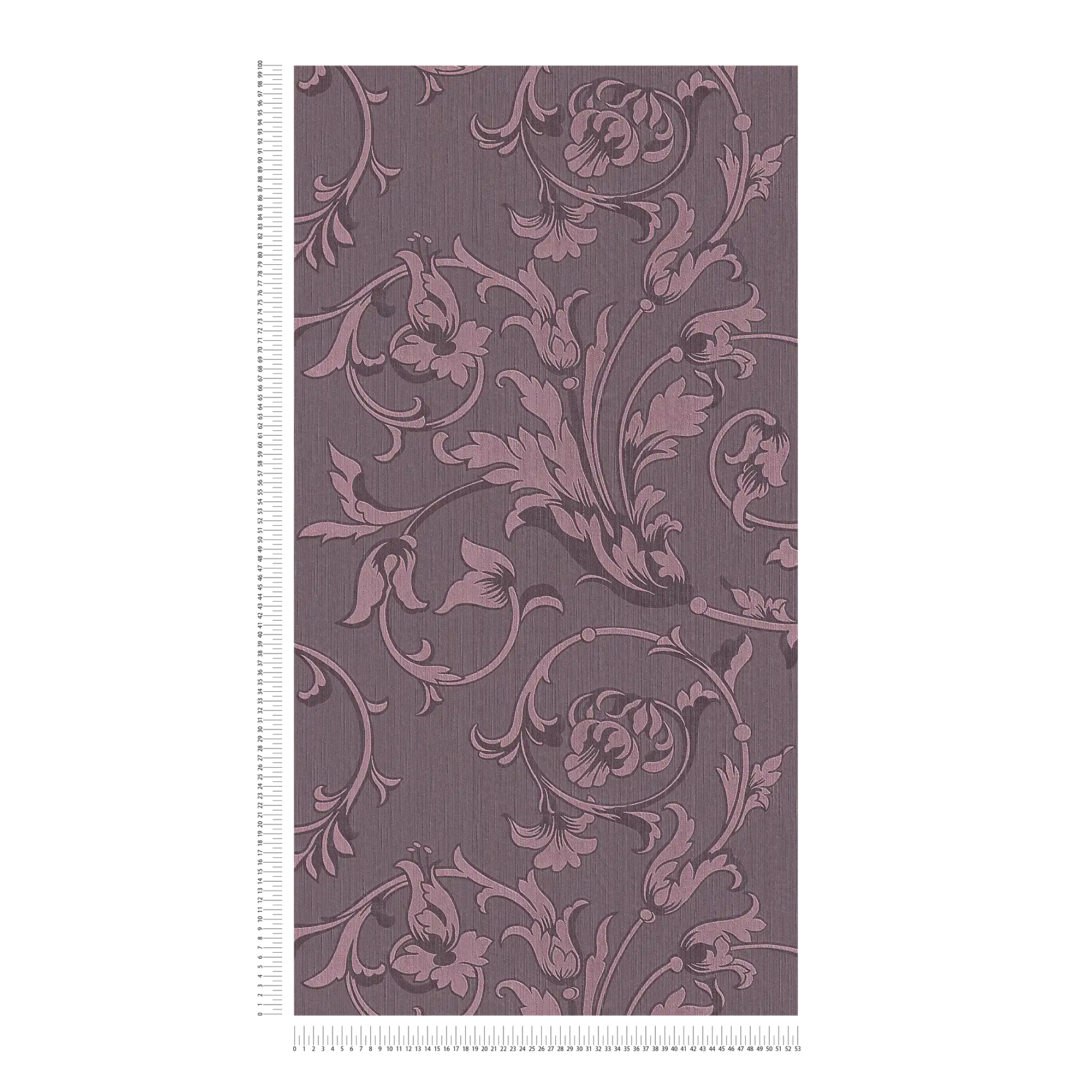             Carta da parati ornamentale con ottica tessile in seta - viola
        