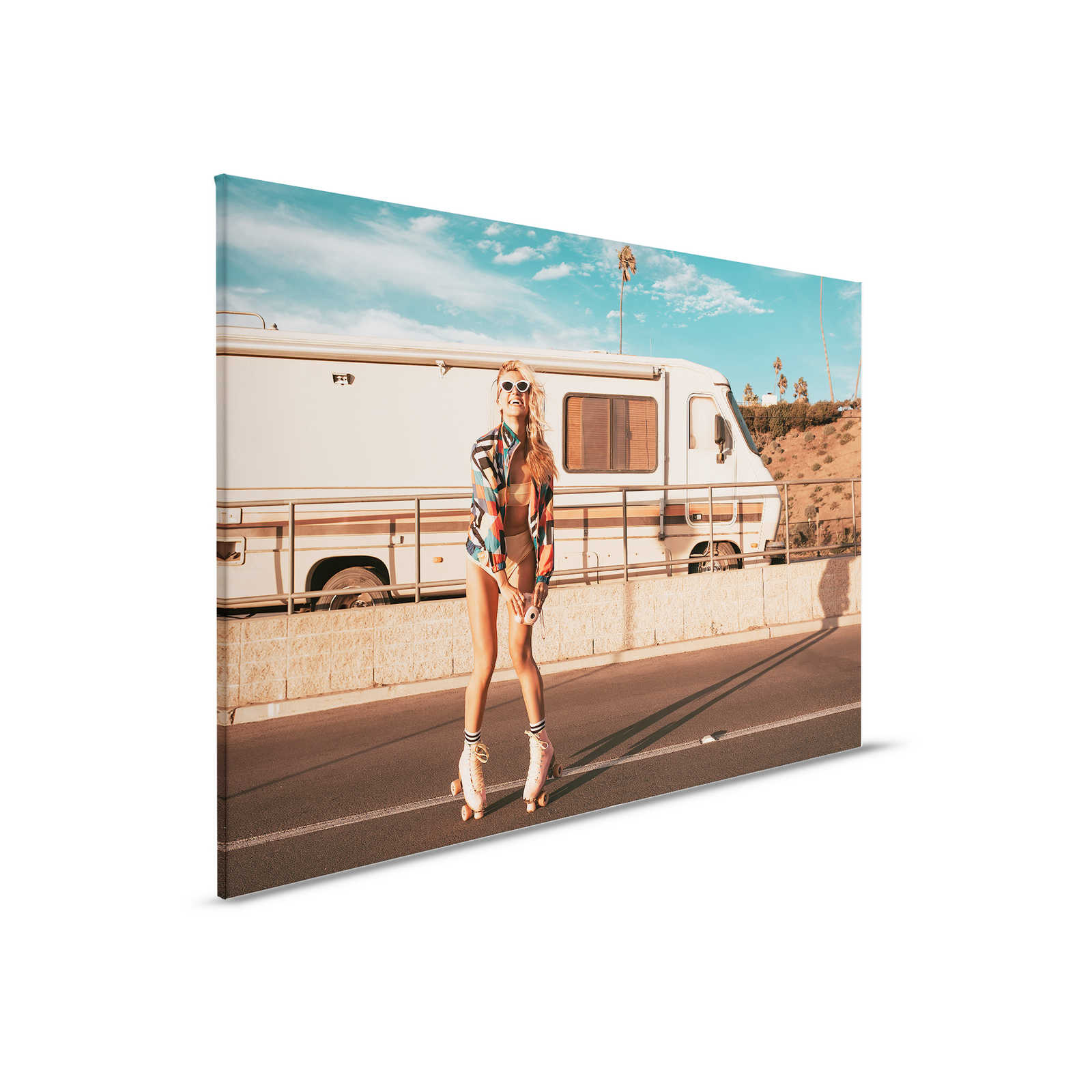         Canvas painting with Skater Girl and Camper in Summer Vibe - 0.90 m x 0.60 m
    