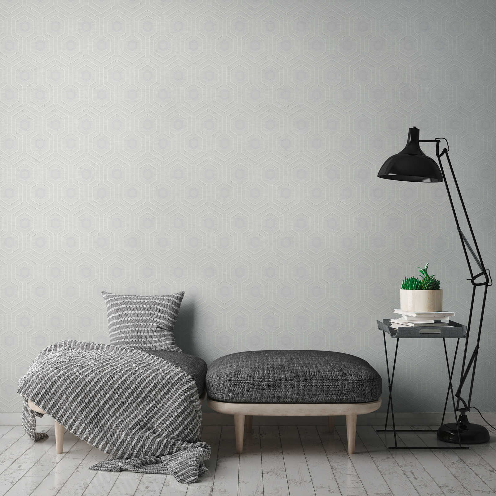             Non-woven wallpaper paintable with graphic pattern - Paintable
        