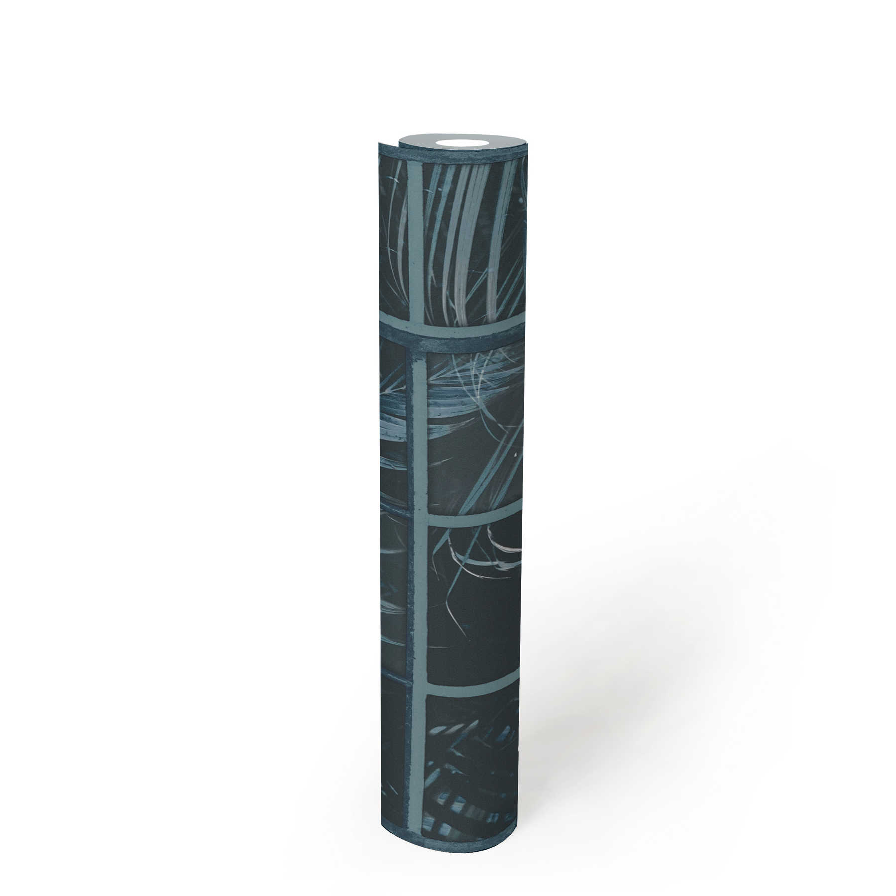             Finestra in carta da parati con vista sulla giungla ed effetto 3D - Blu, Nero
        