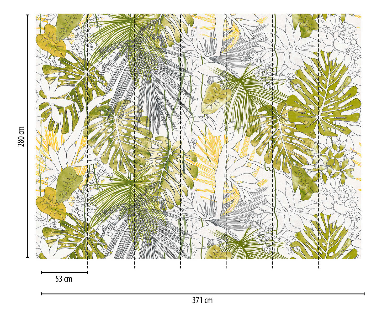             Wallpaper novelty - motif wallpaper leaves design in drawing style
        