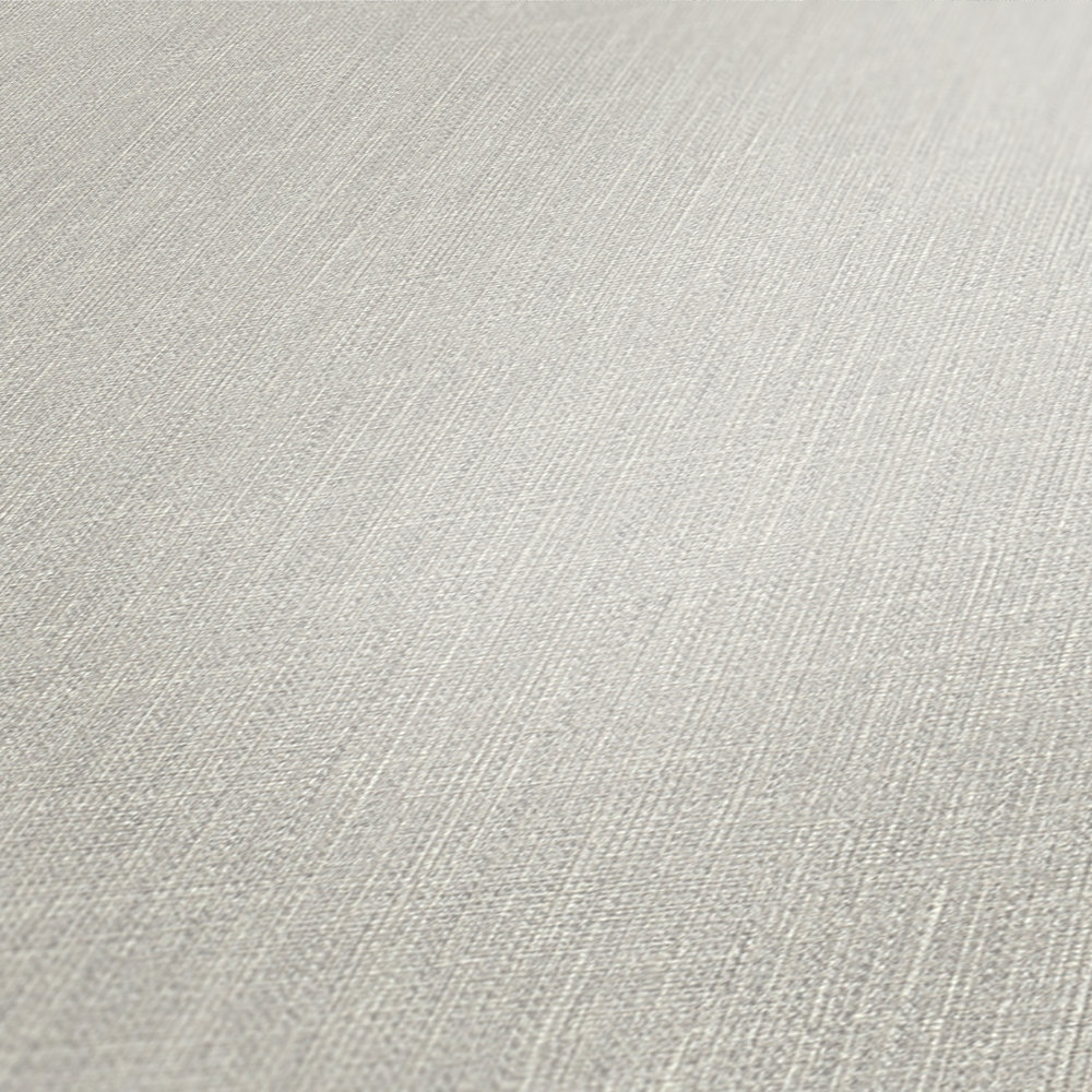             Non-woven wallpaper light grey with textile optics & textured pattern
        