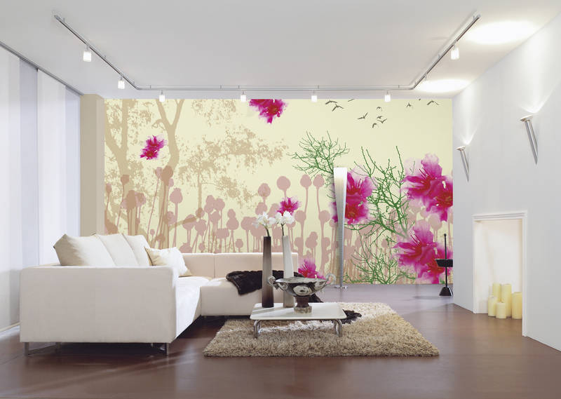             Photo wallpaper flowers & graphic design modern & feminine
        