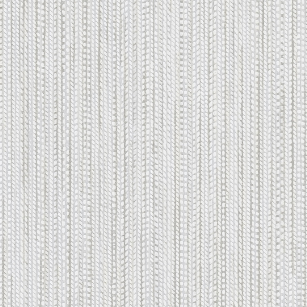             Non-woven wallpaper with plait fabric structure - white, light grey
        