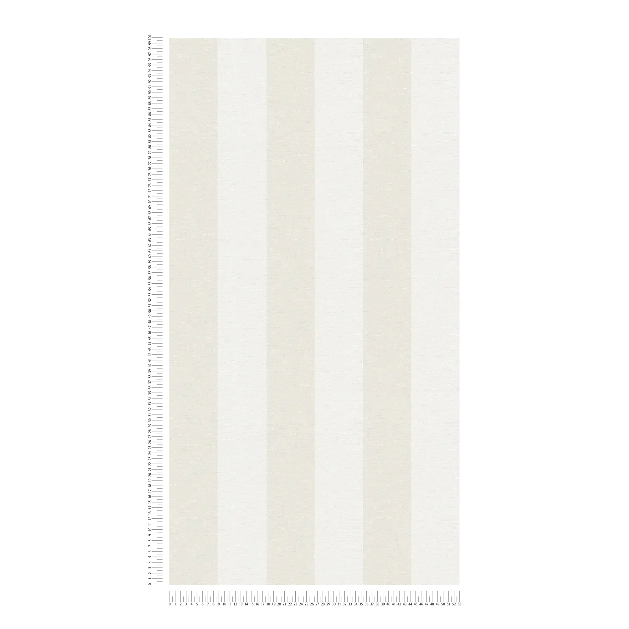             Carta da parati a righe a blocchi con aspetto tessile per un design giovane - beige, bianco
        