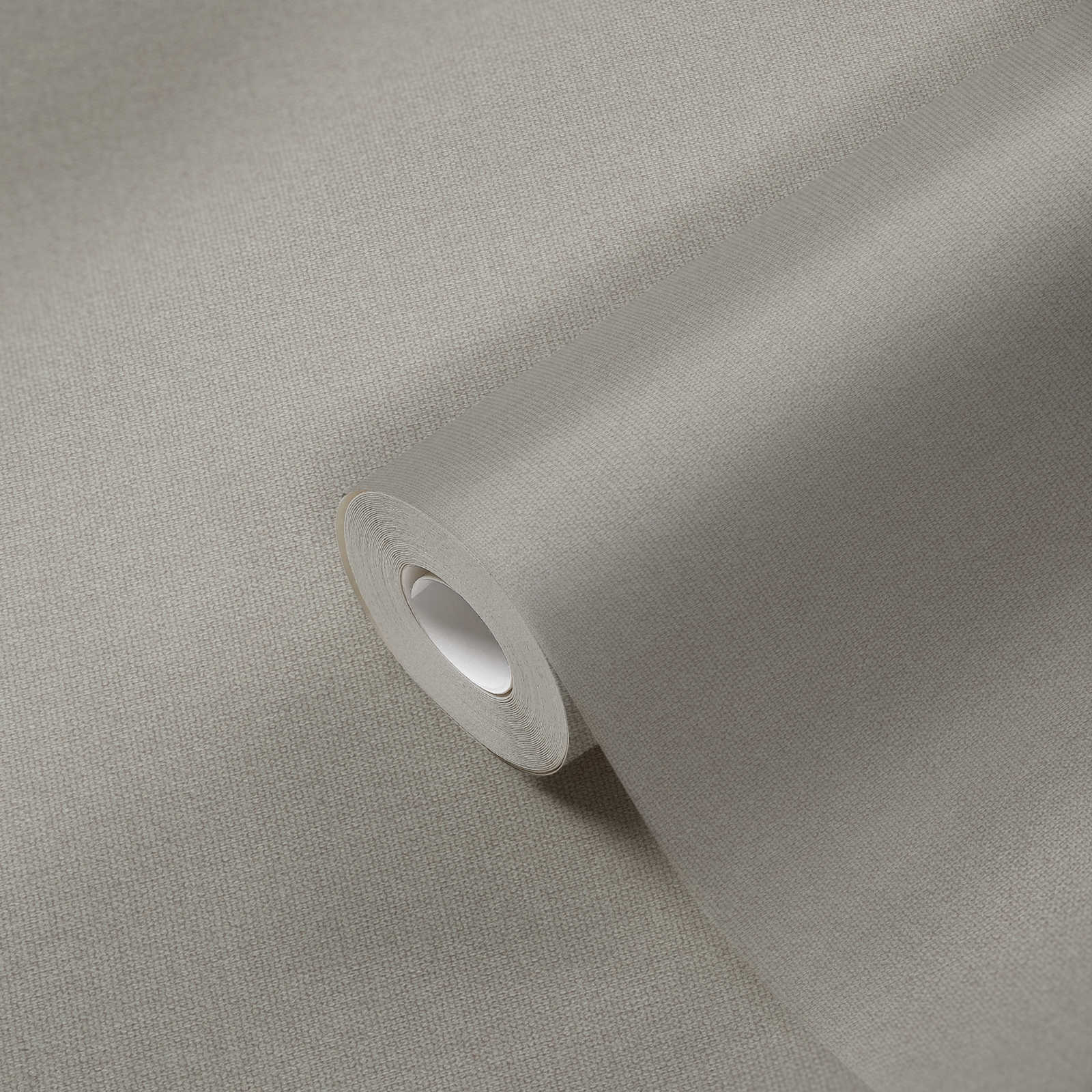             Papel pintado no tejido con aspecto de lino con detalles de estructura, liso - gris, beige
        