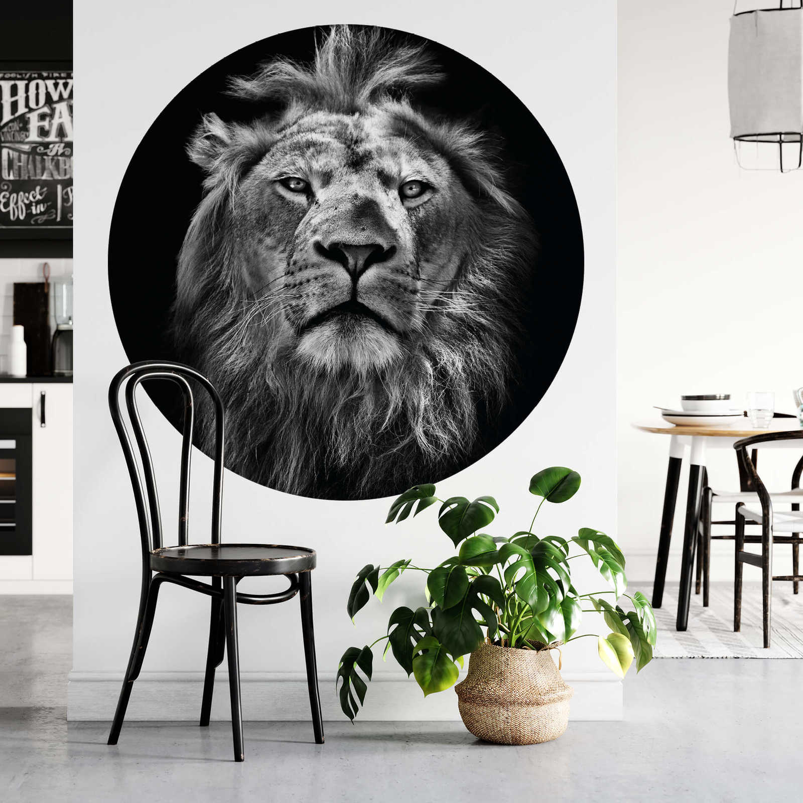             Muurschildering machtige leeuw
        