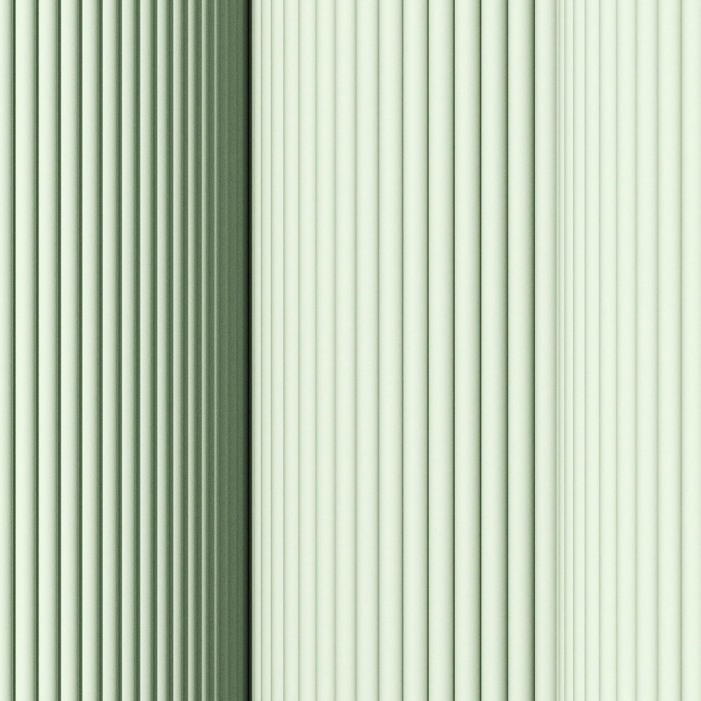             Magic Wall 2 - Green stripes mural with 3D illusion effect
        