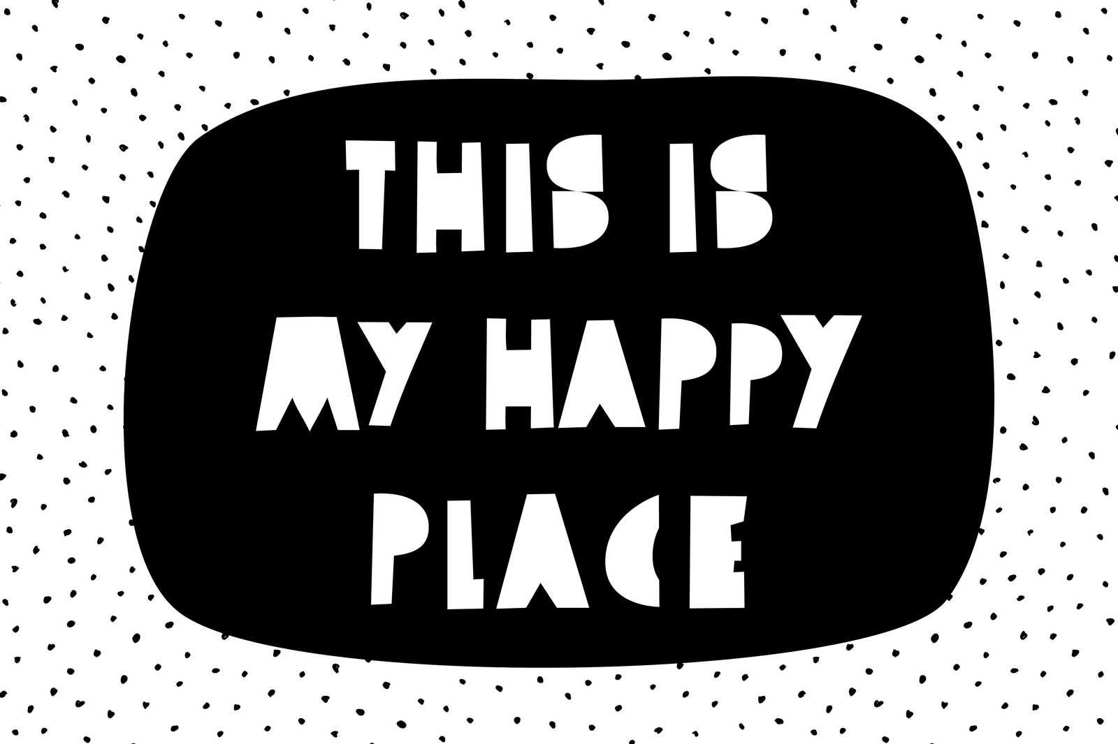             Tela per la camera dei bambini con scritta "Questo è il mio posto felice" - 90 cm x 60 cm
        