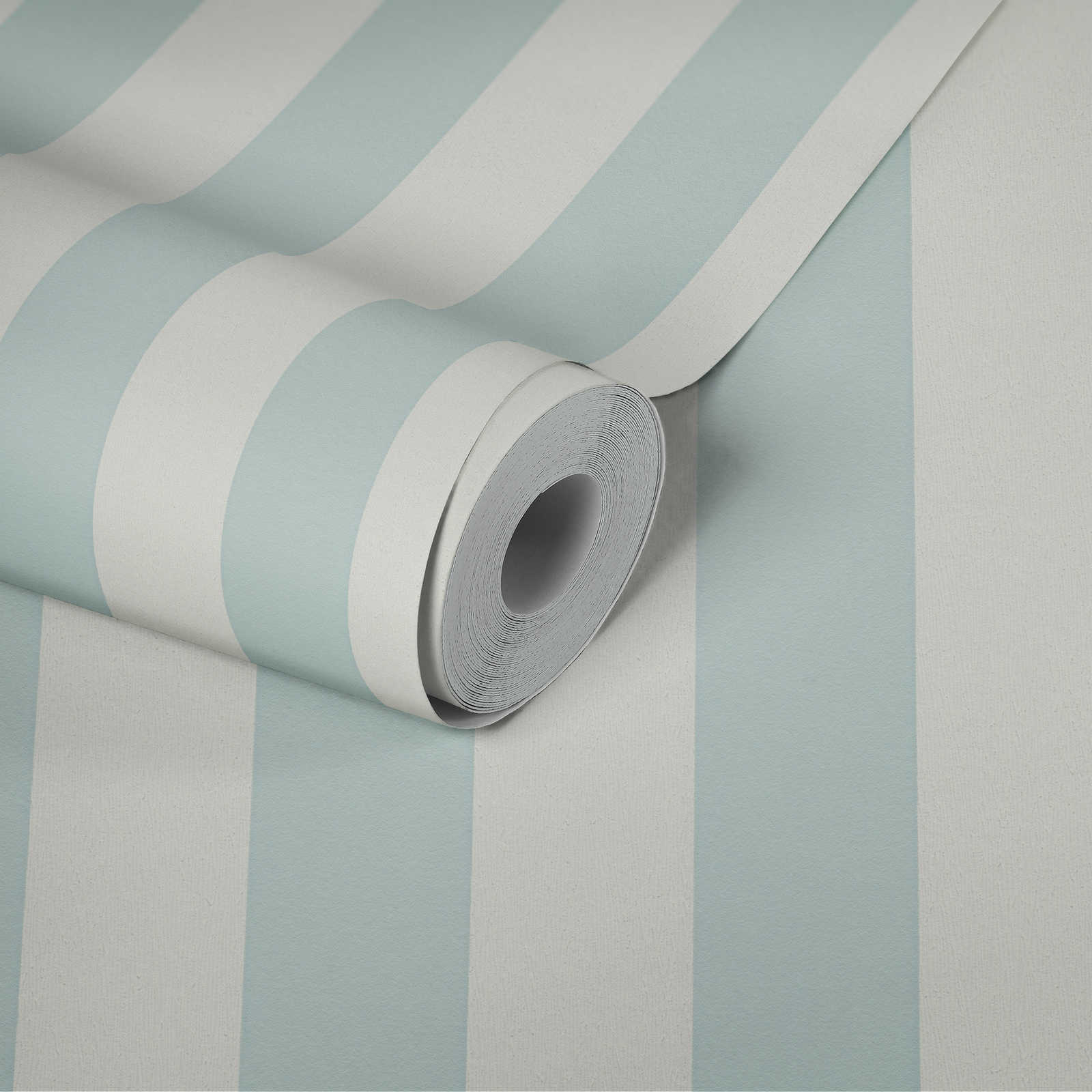            Stripes wallpaper with textured pattern, block stripes blue & white
        