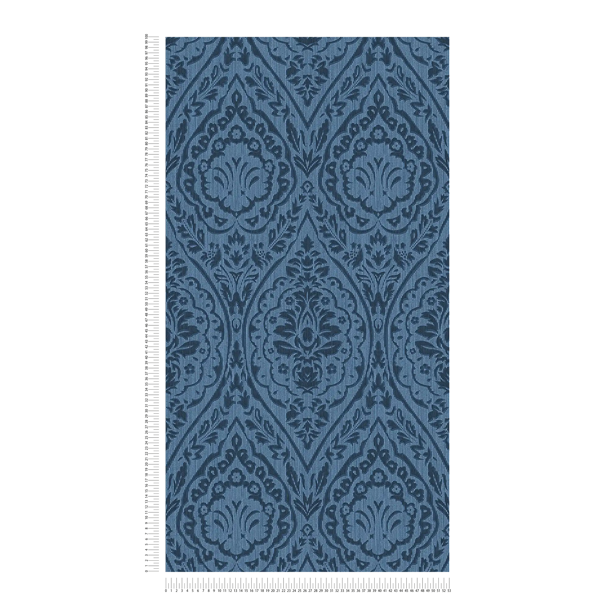             papel pintado no tejido adornos florales - azul
        