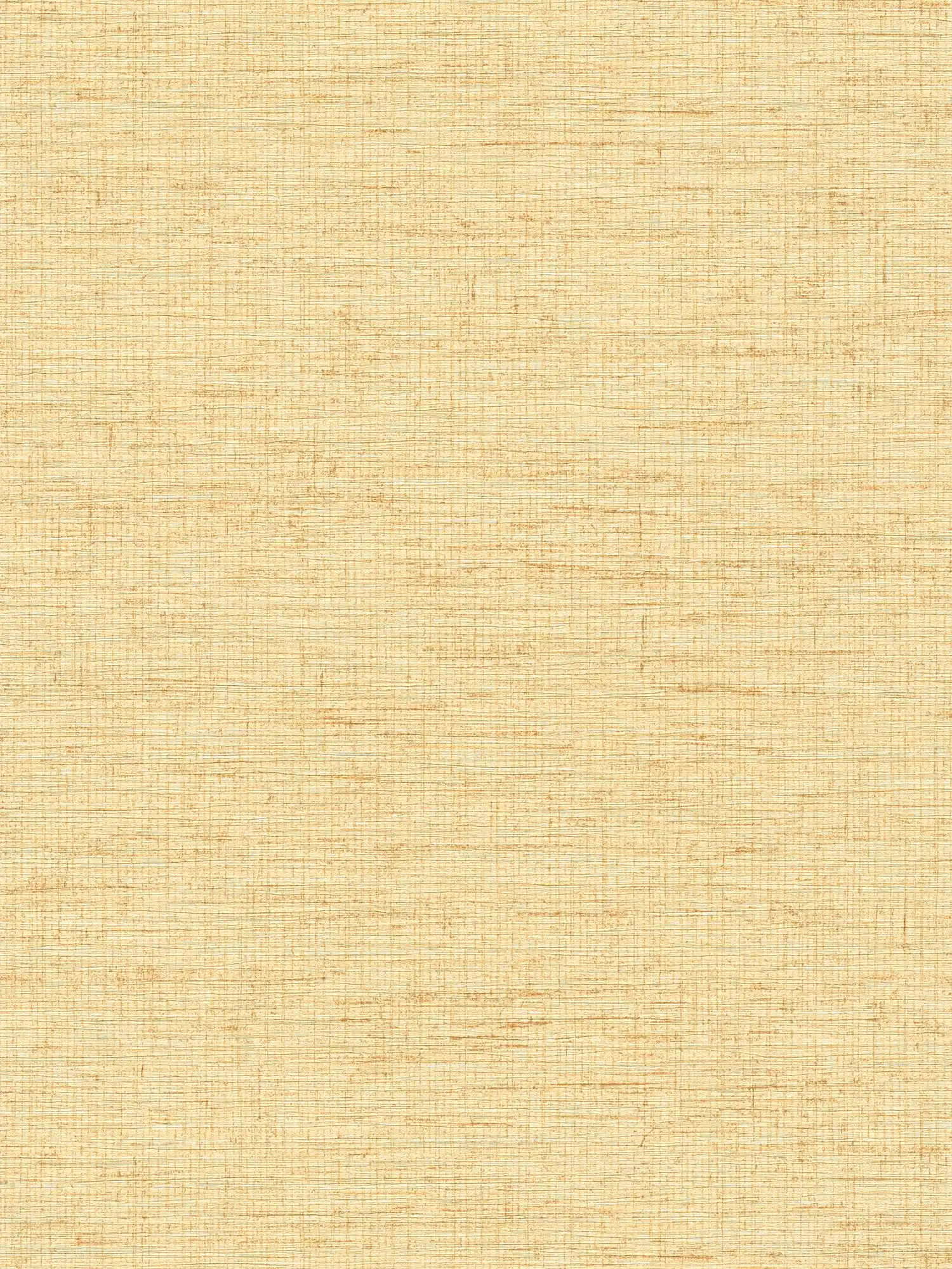 Yellow wallpaper with raffia fabric pattern in ethnic style
