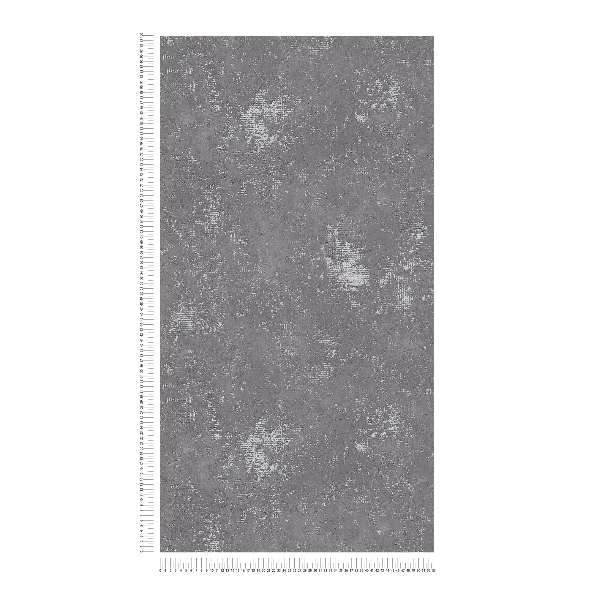             Carta da parati effetto gesso grigio scuro con struttura metallica
        