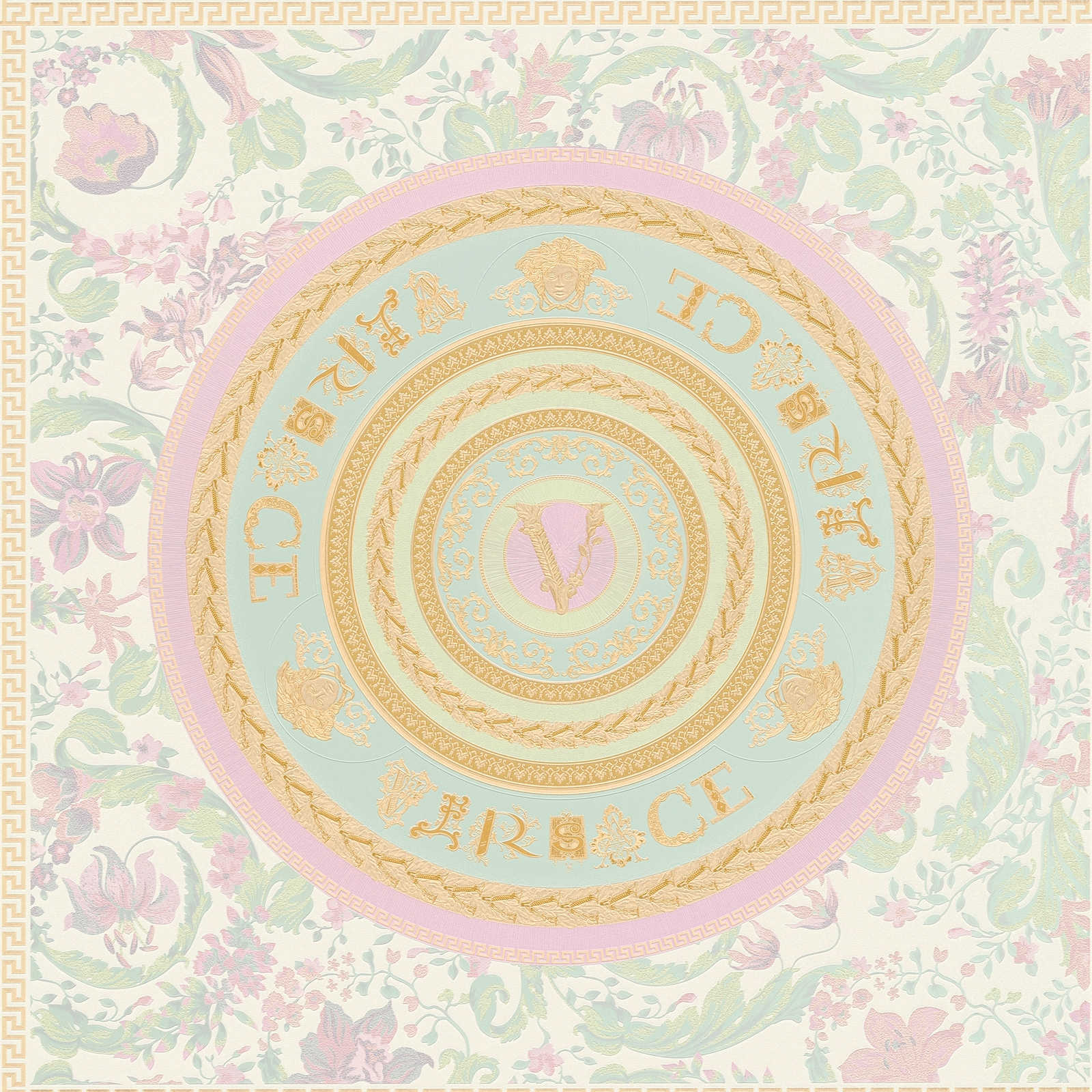         Pastel VERSACE wallpaper with brand design - colourful
    