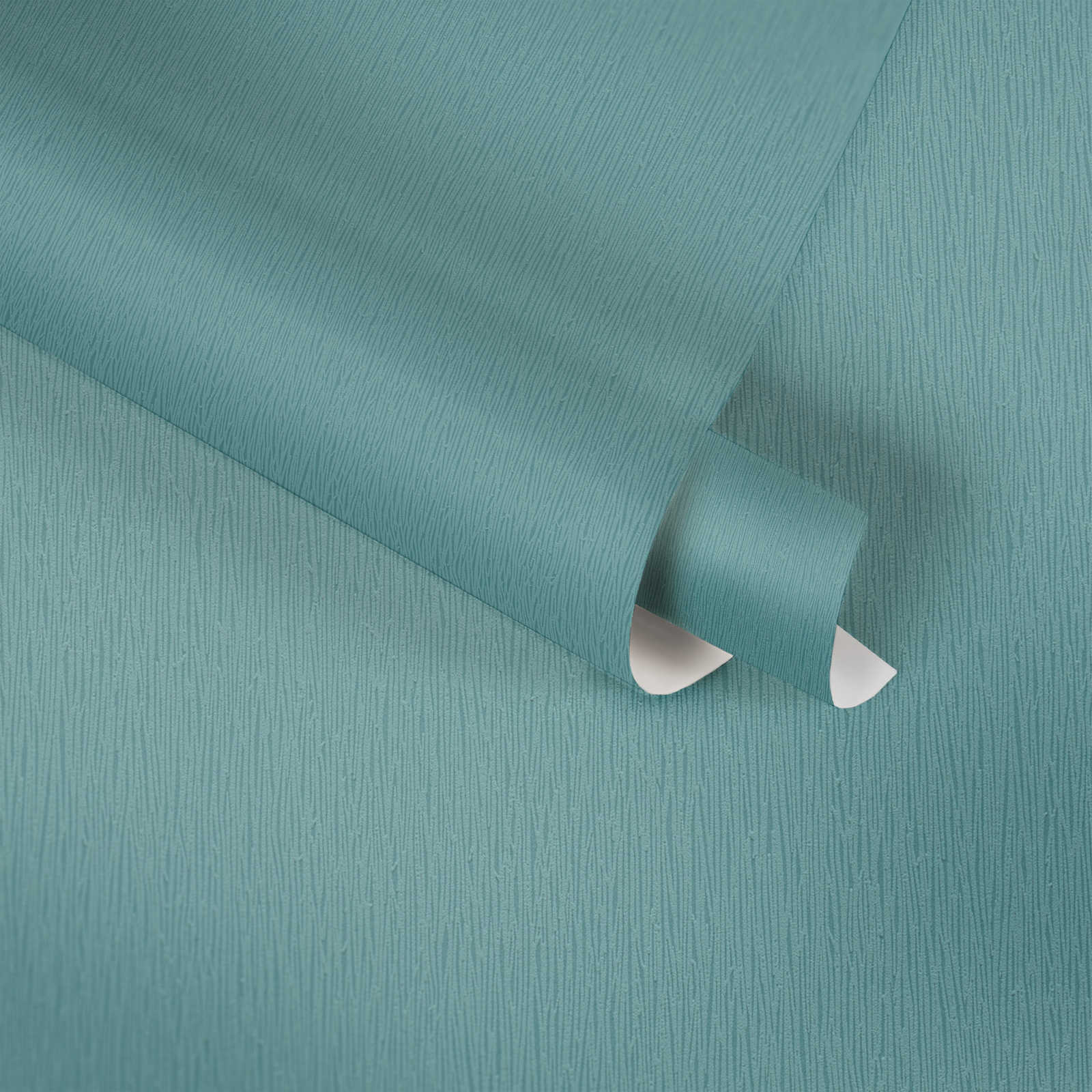             Vliesbehang turquoise met natuurlijk ton sur ton structuurpatroon - blauw, groen
        