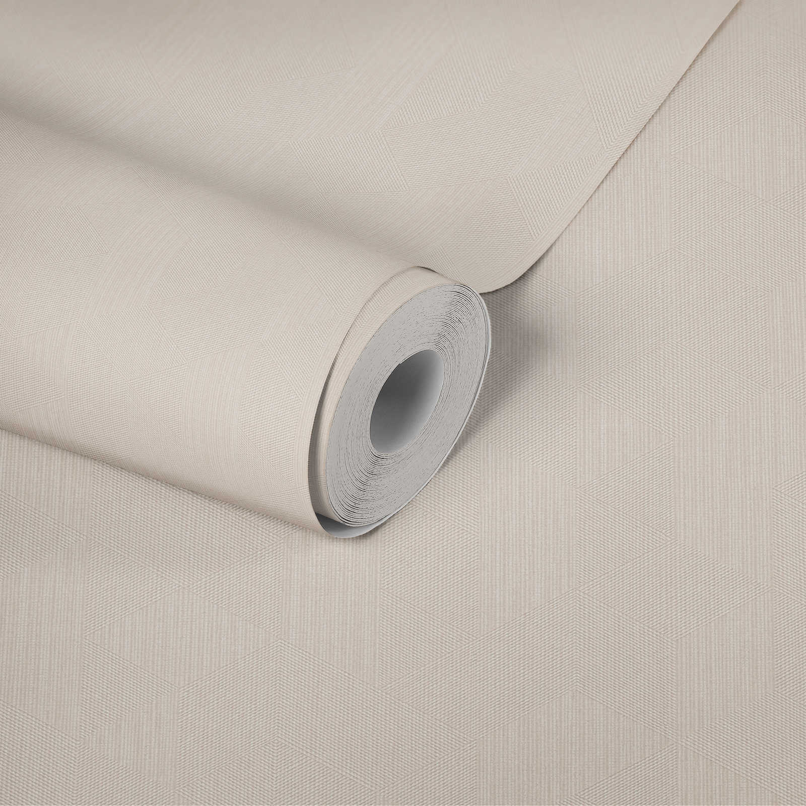             Light beige wallpaper non-woven with graphic pattern & shimmer effect - beige
        
