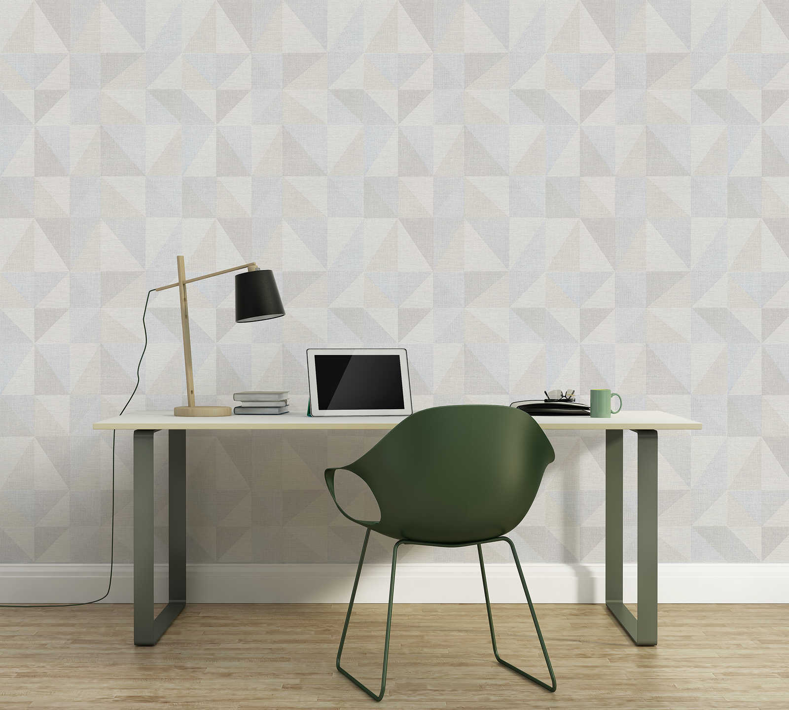             Non-woven wallpaper Scandi design & geometric pattern - grey
        