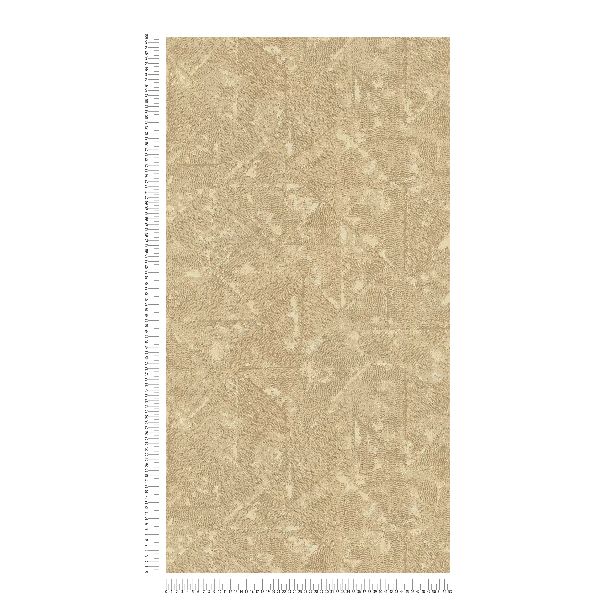             Plain non-woven wallpaper with asymmetrical details - beige, brown, gold
        