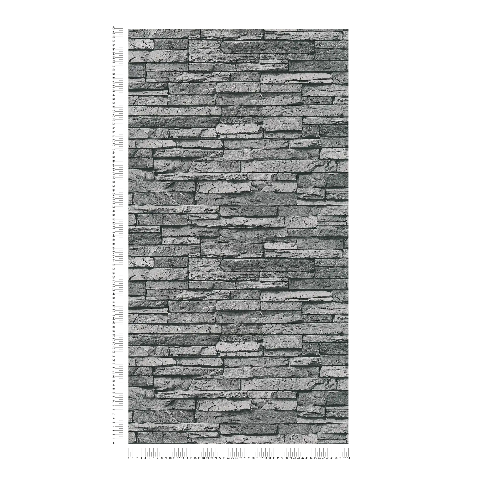             Papier peint autocollant | aspect pierre naturelle avec effet 3D - gris, noir
        