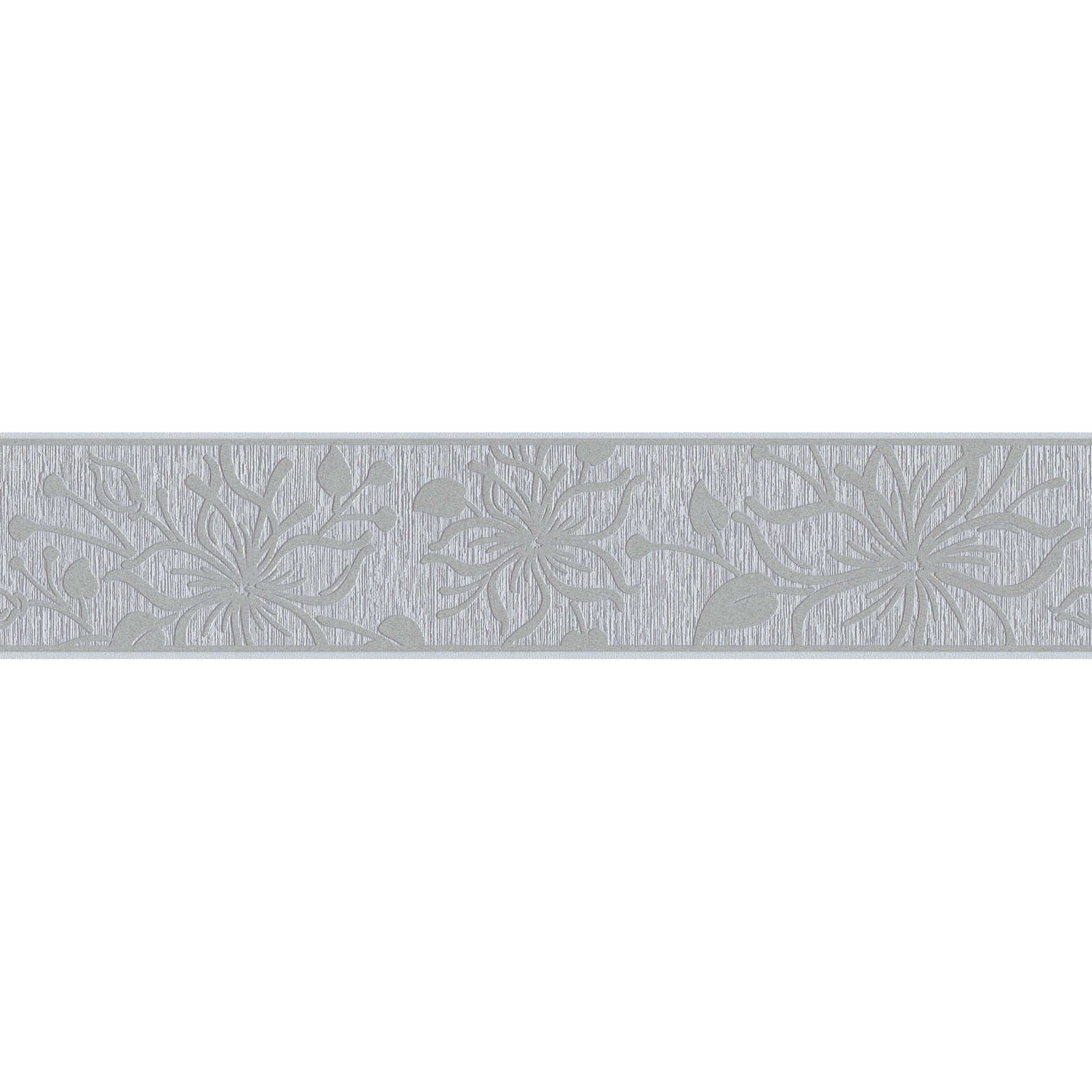         Silver metallic border with floral pattern & texture embossing
    