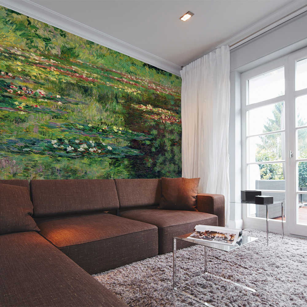 Waterlelie vijver" muurschildering van Claude Monet
