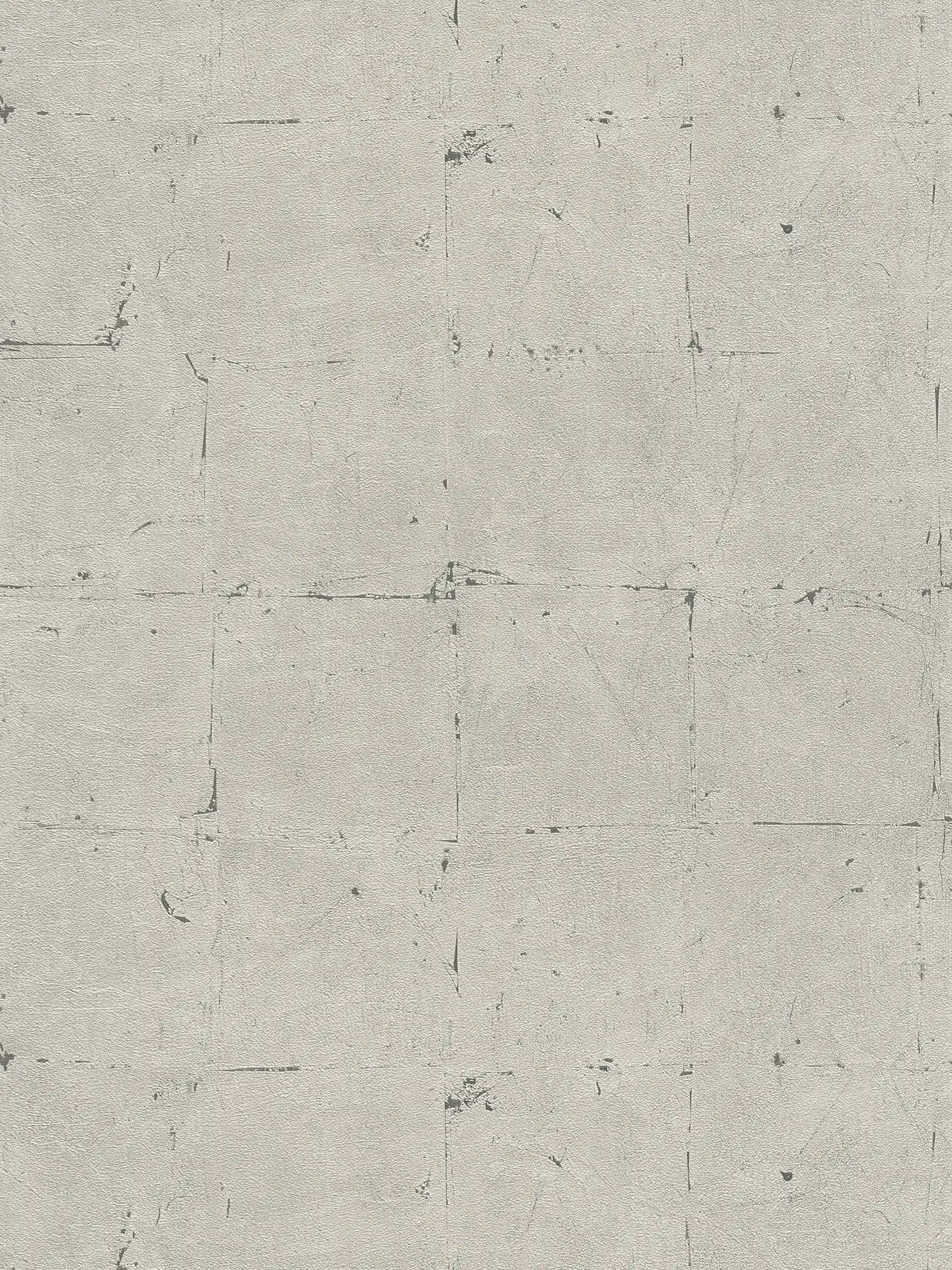 Papier peint imitation pierre avec motifs structurés - gris, beige
