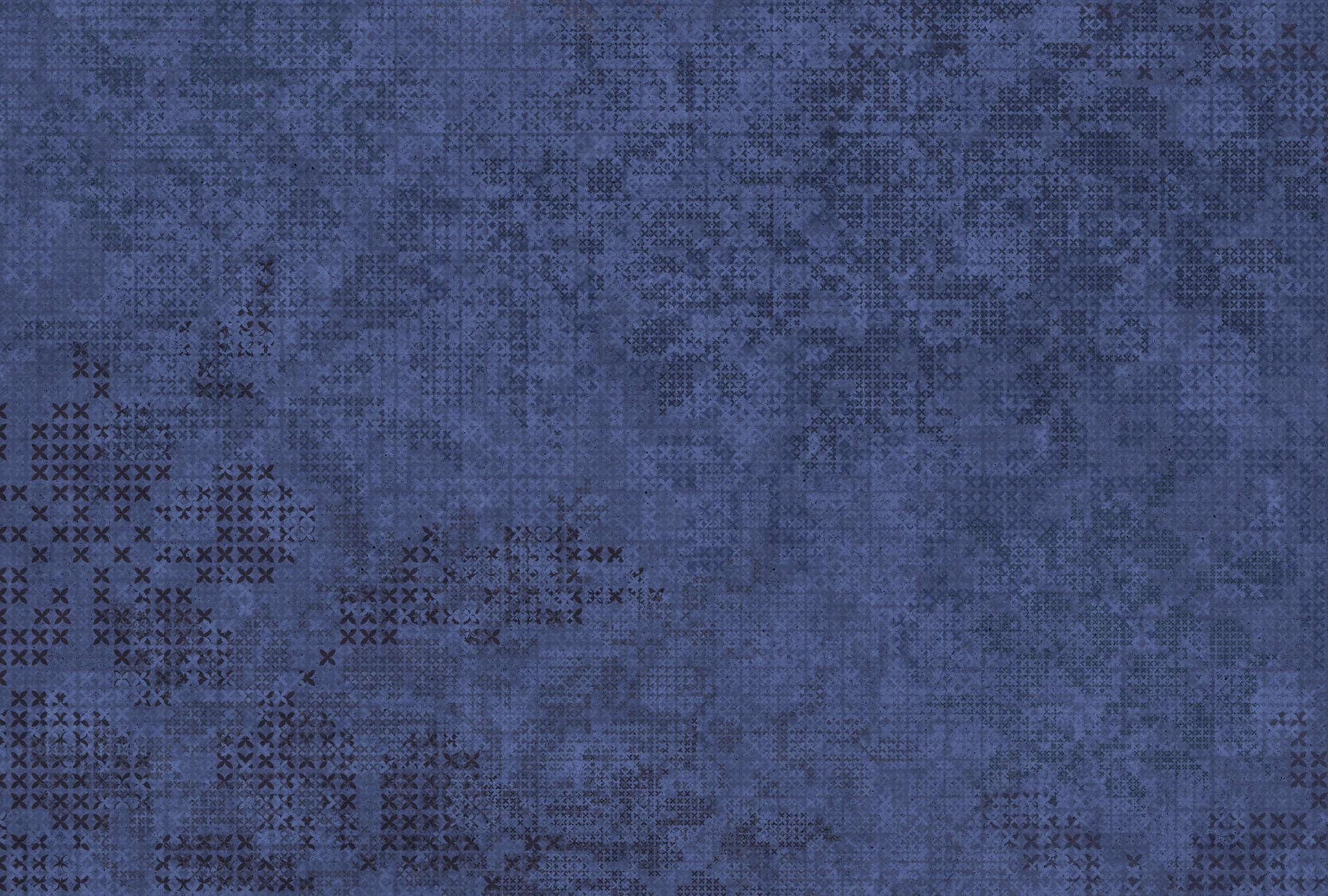             Photo wallpaper cross pattern in pixel style - blue, black
        