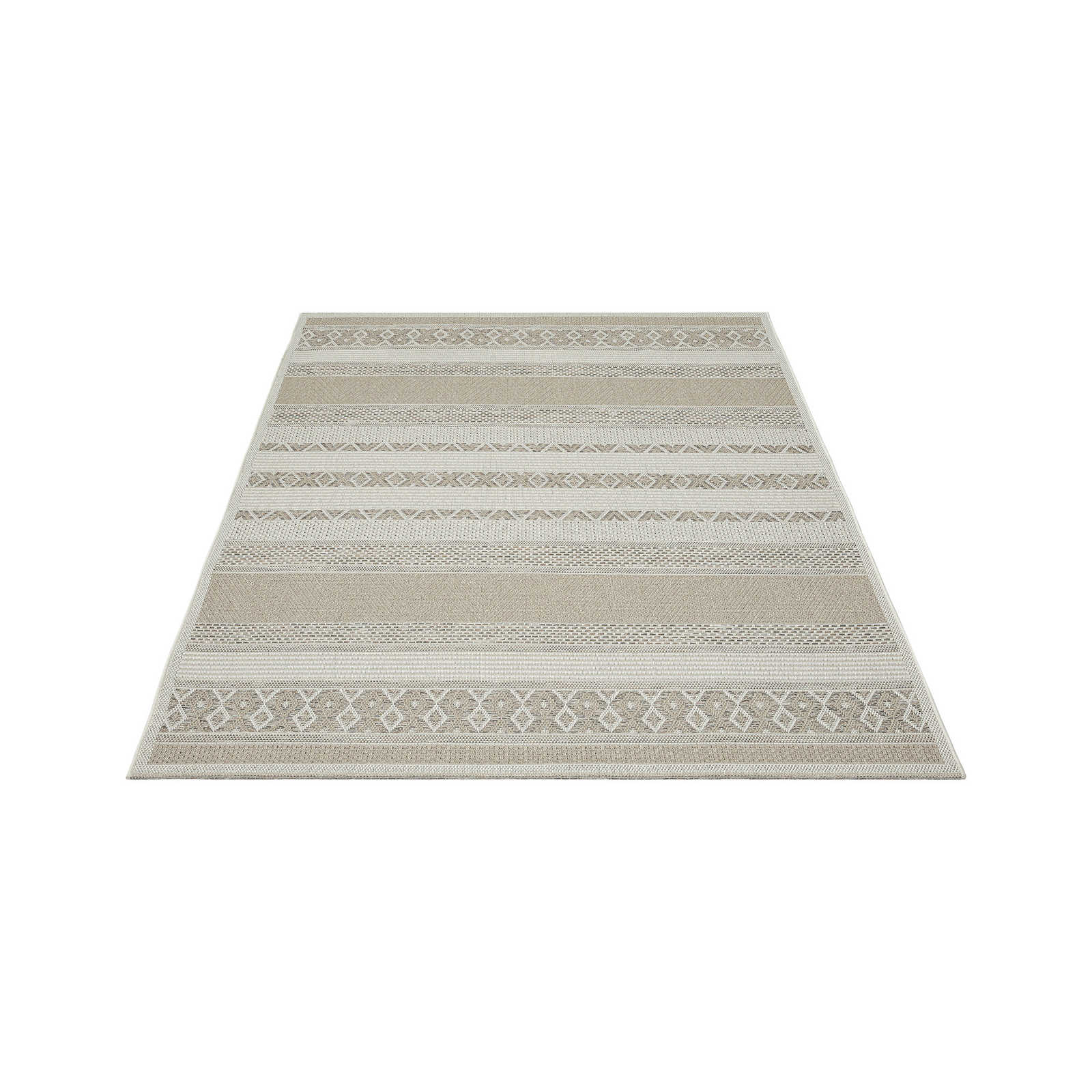 Tapis d'extérieur en tissage plat beige simple - 220 x 160 cm
