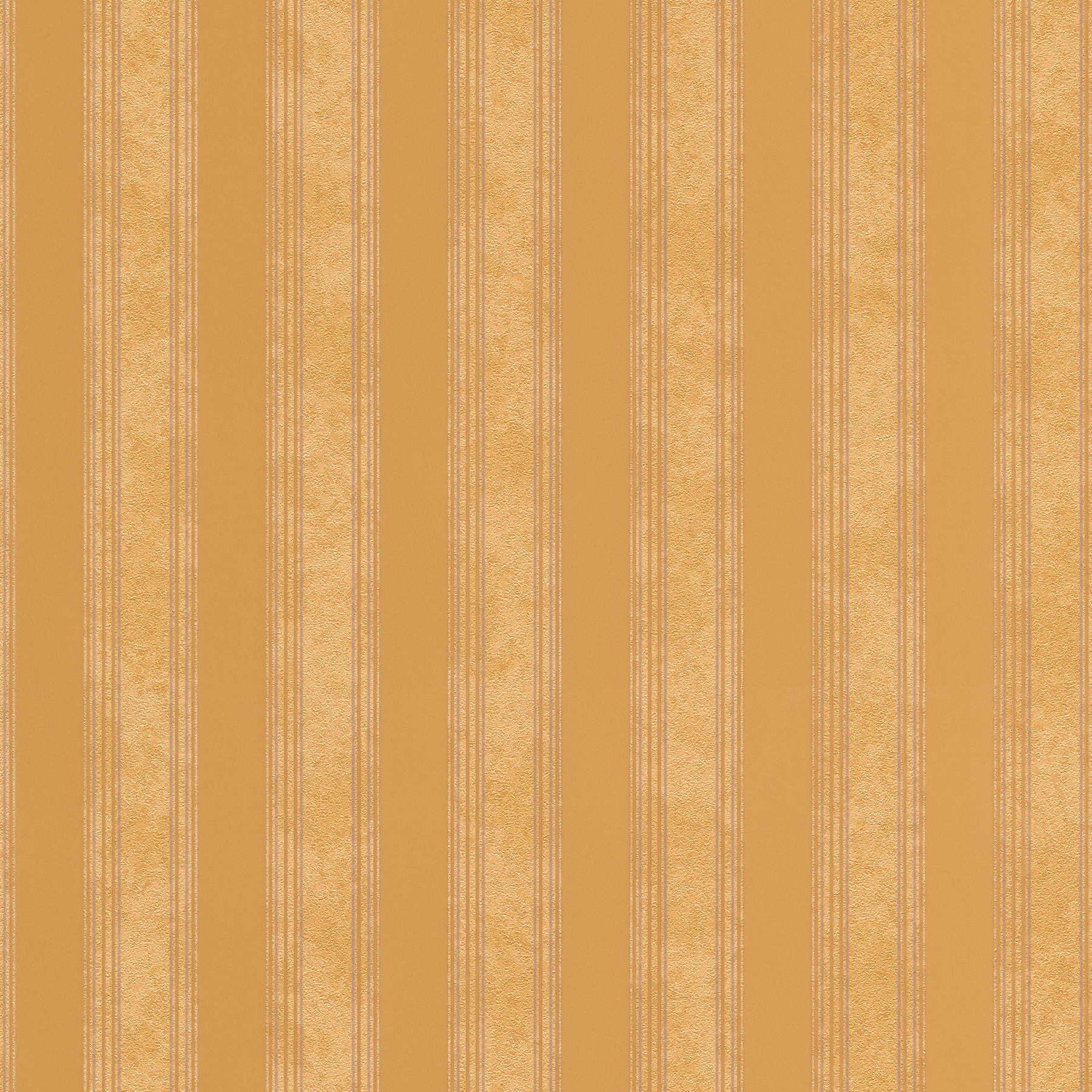 Non-woven wallpaper VERSACE golden stripes & plaster texture - metallic

