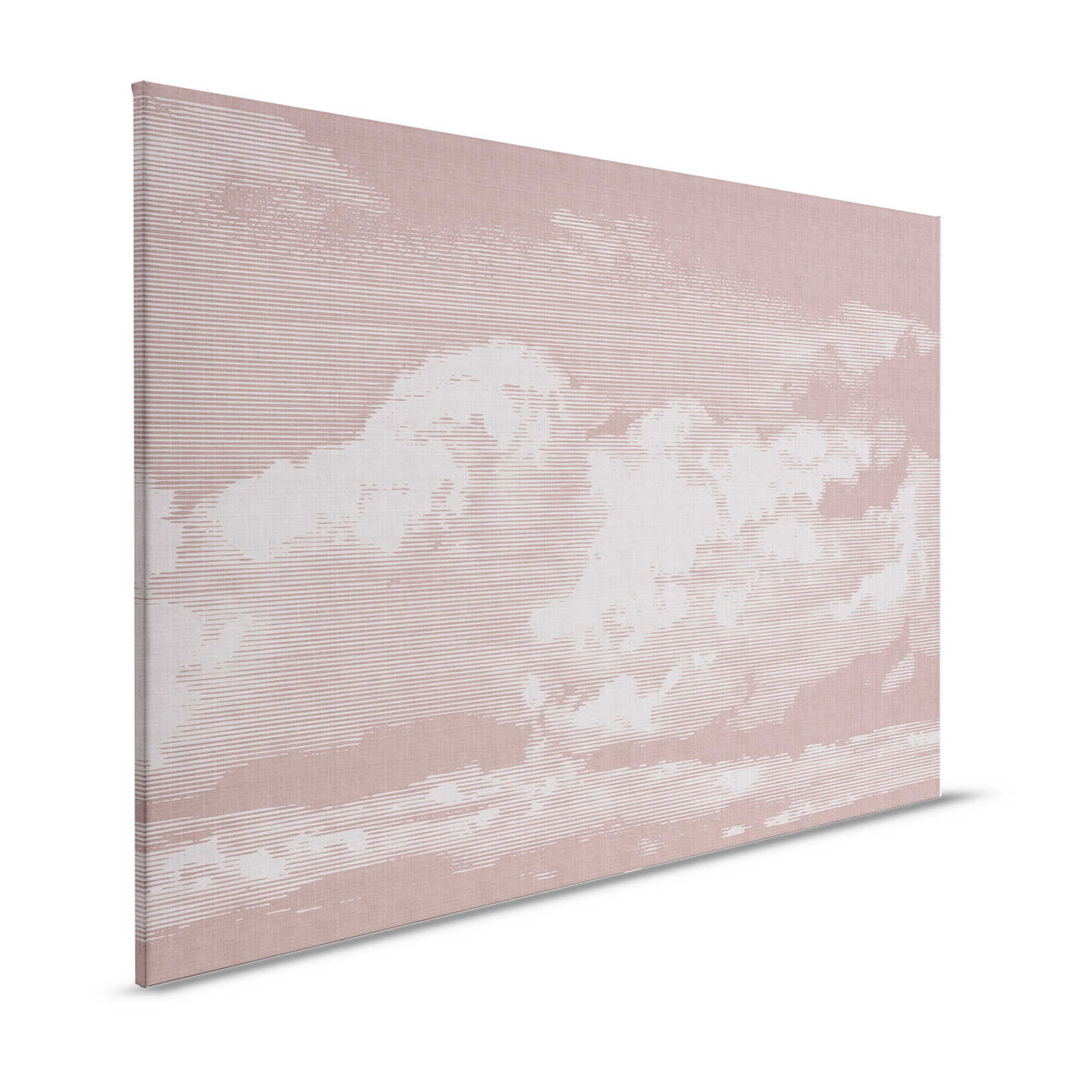 Clouds 3 - Toile céleste avec motif de nuages - aspect lin naturel - 1,20 m x 0,80 m
