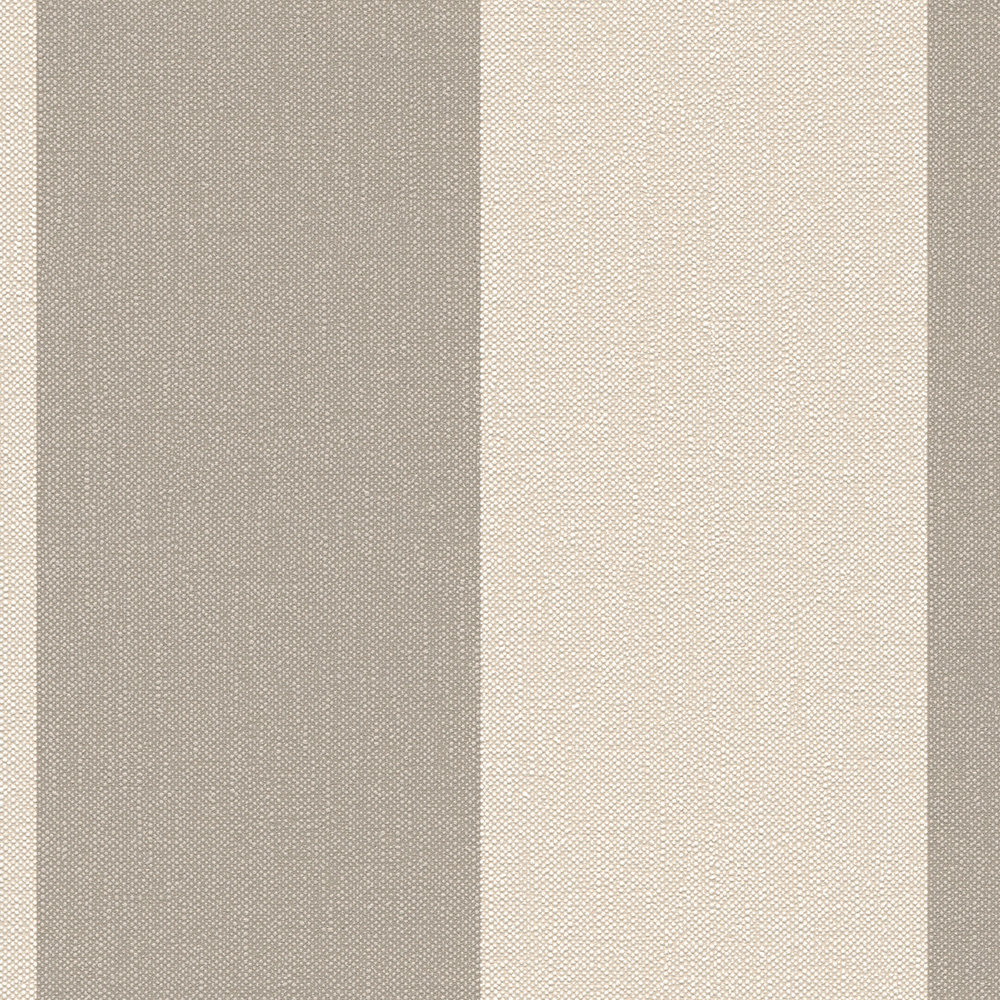             Block stripes wallpaper with textile look - beige, brown
        