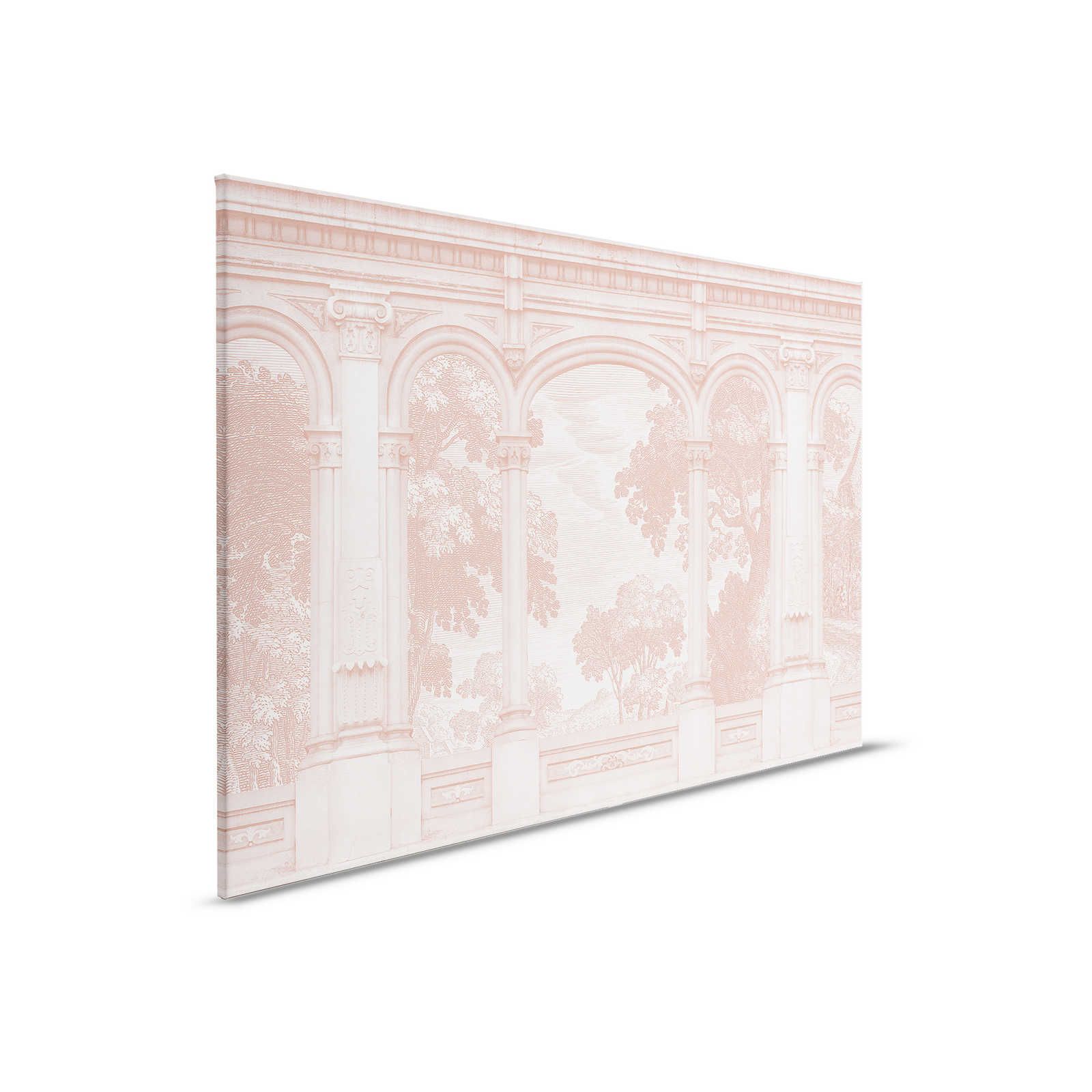         Roma 3 - Pink Canvas Painting Historic Design with Round Arch Window - 0.90 m x 0.60 m
    