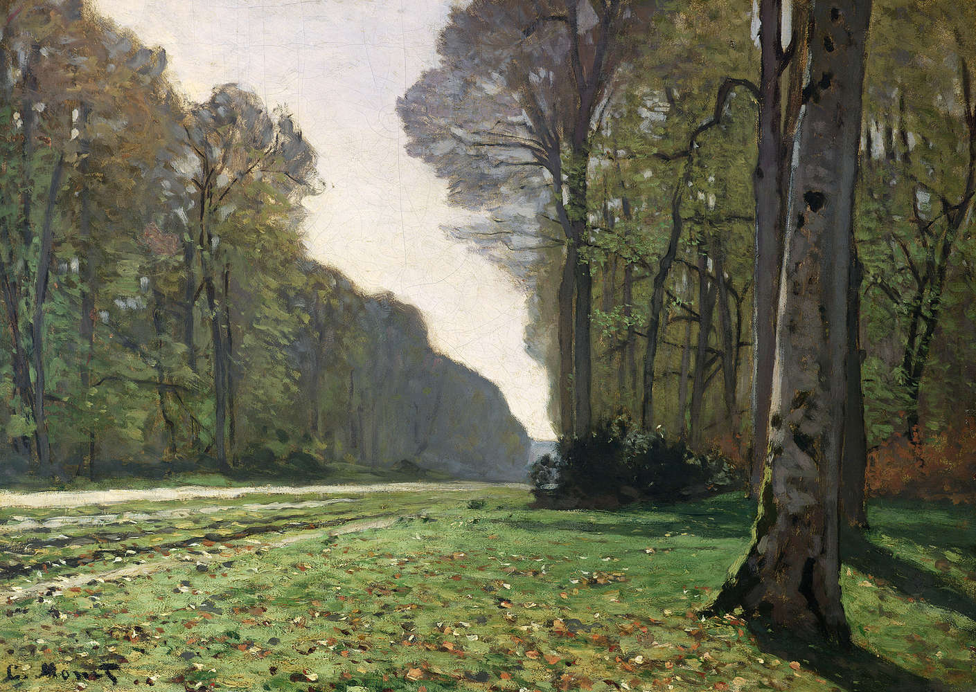             Papier peint panoramique "Le chemin du BasBreauFontainebleau" de Claude Monet
        