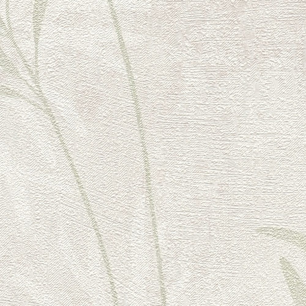             Papel pintado no tejido de estilo escandinavo con hierbas florales - crema, verde, metálico
        