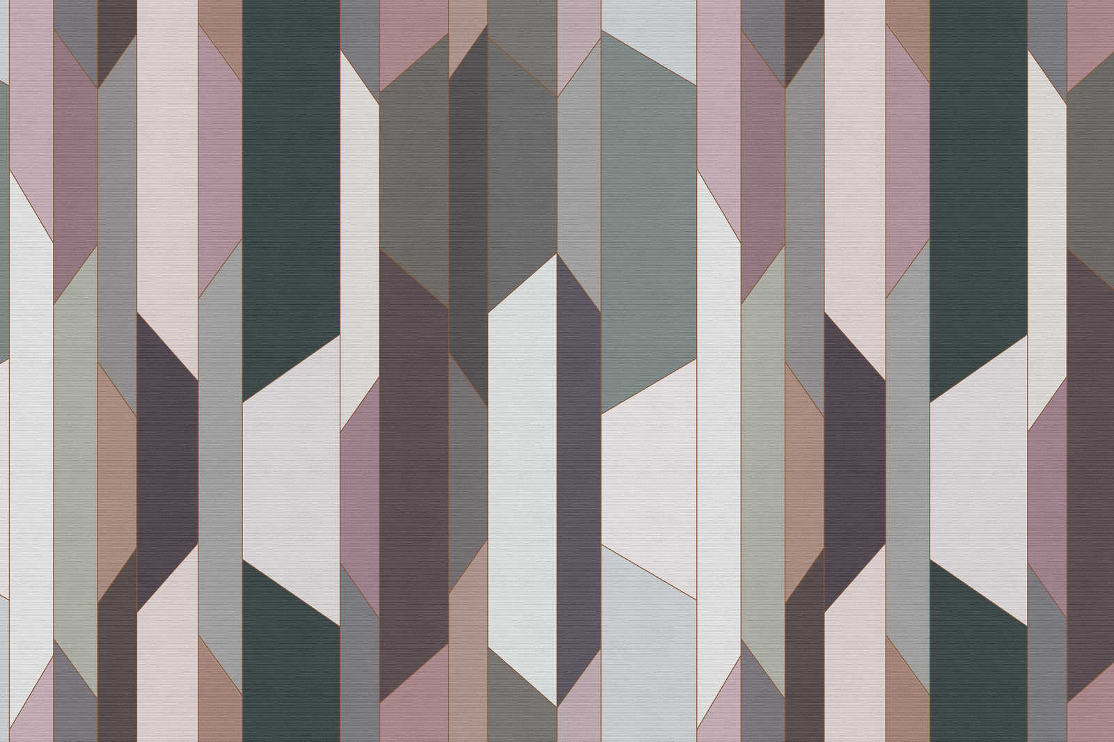             Vouw 2 - Canvas schilderij met geometrisch retro patroon - 0.90 m x 0.60 m
        