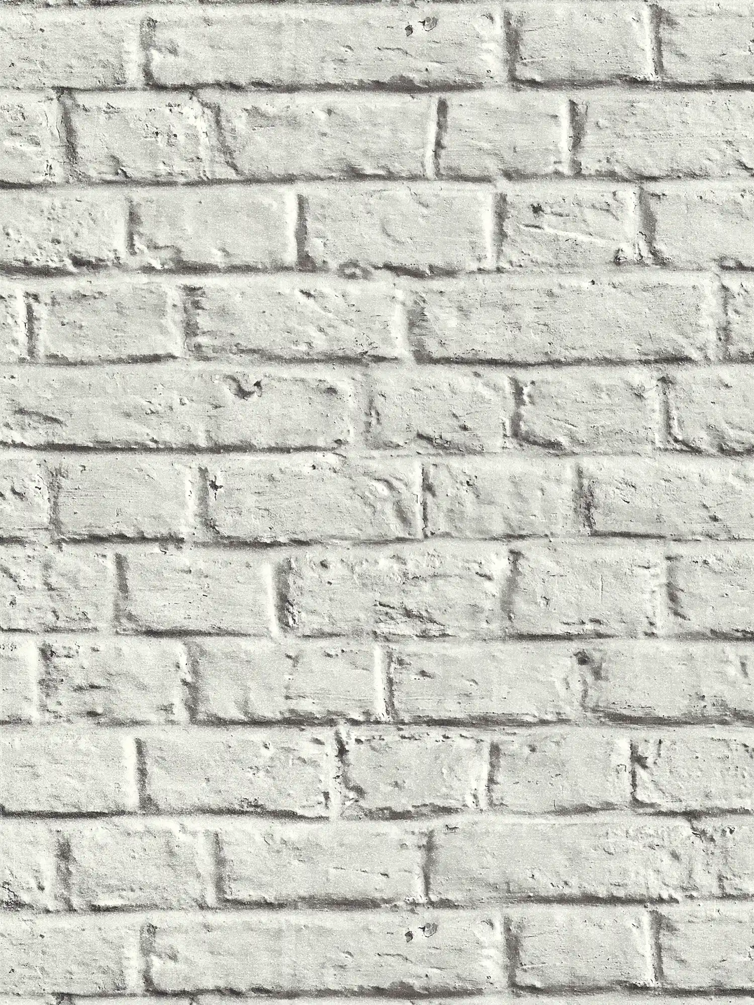Carta da parati in pietra con effetto mattone liscio - grigio, bianco

