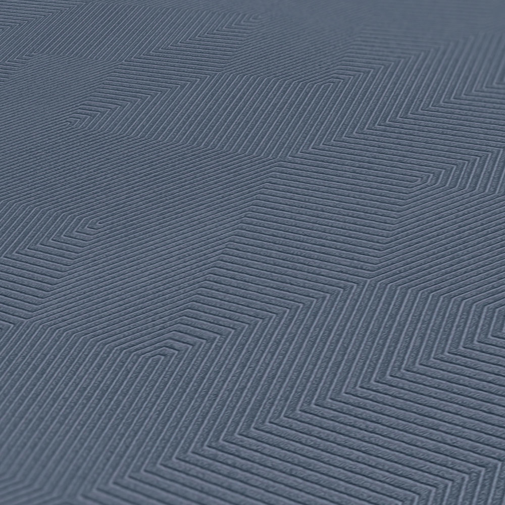             Wallpaper with 3D pattern matt textured - blue
        