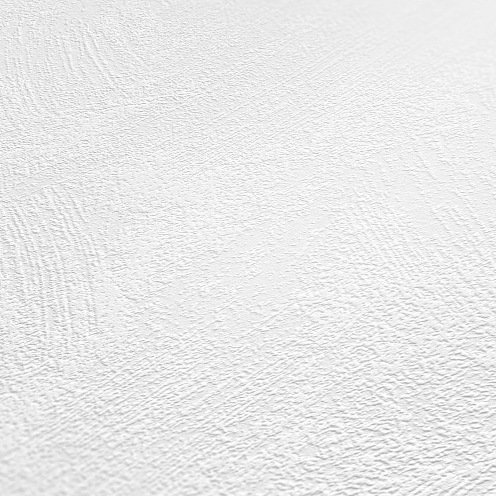             Papier peint à motifs structurés aspect plâtre plat - Blanc
        
