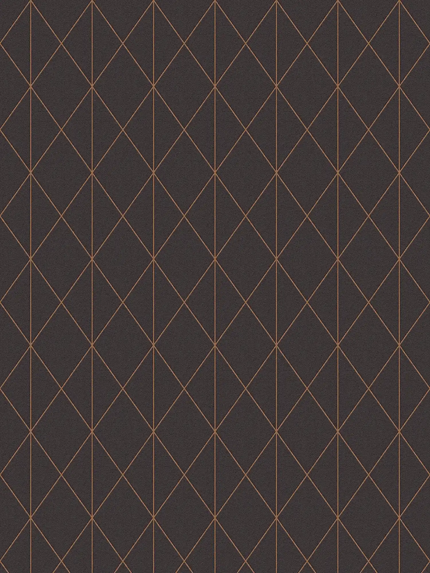 Black non-woven wallpaper with golden line pattern - black
