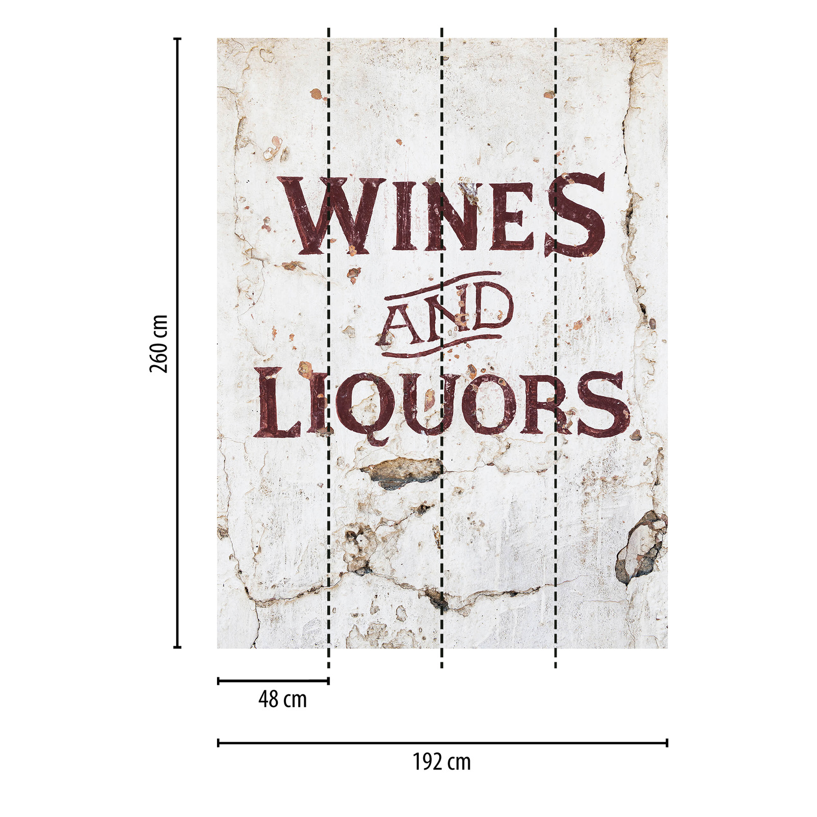             Vintage writing wine & alcohol mural
        