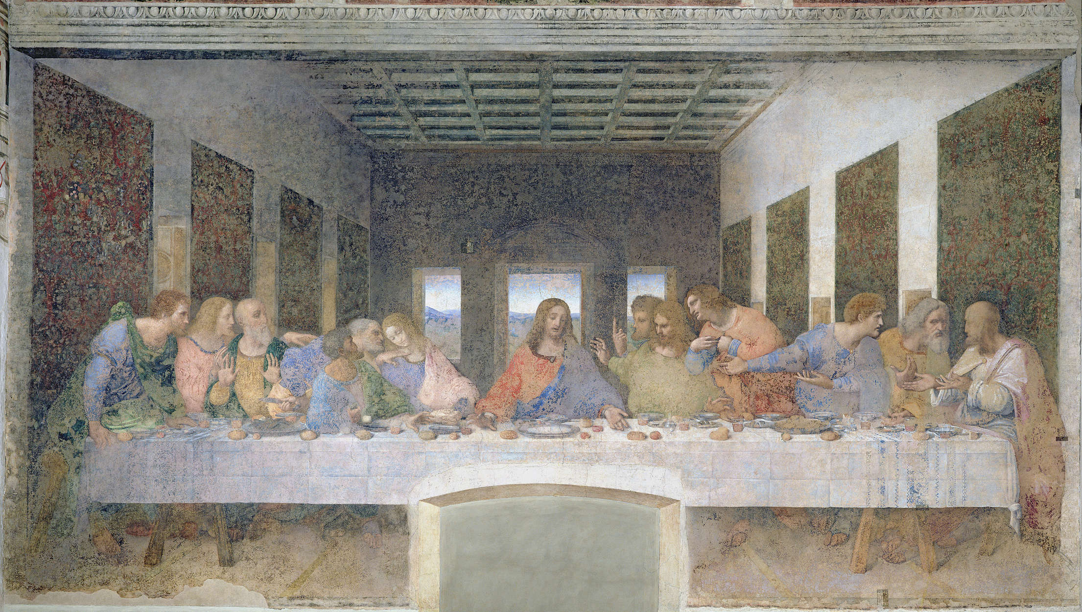             Mural "La última cena" de Leonardo da Vinci
        