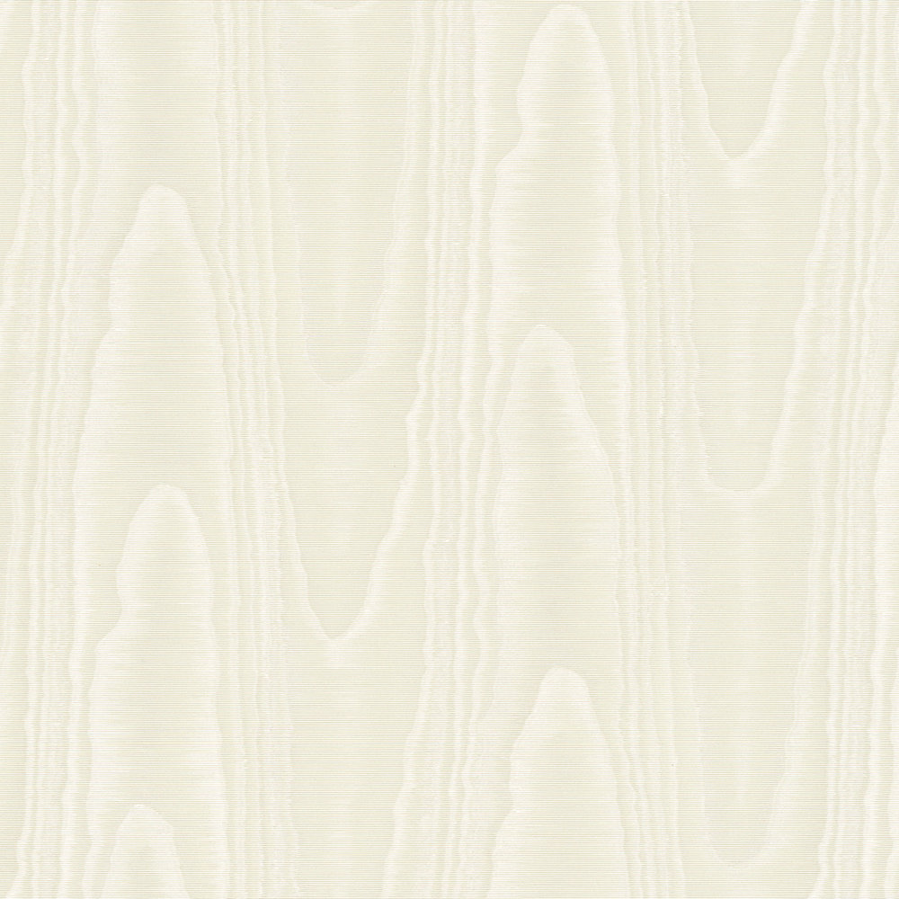             Textiel-look behangpapier crème met zijde moiré effect
        